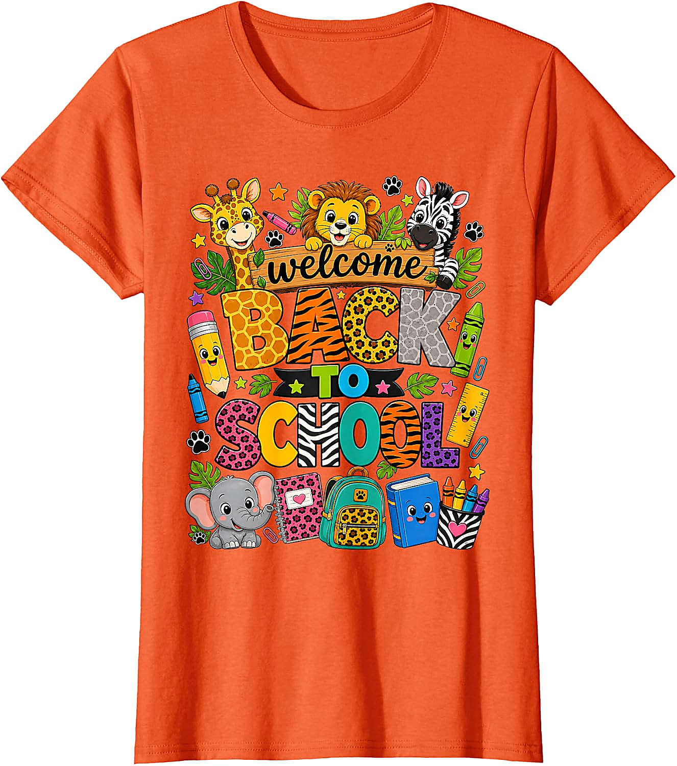 Back to School Safari Animals T-Shirt for Kids & Teachers