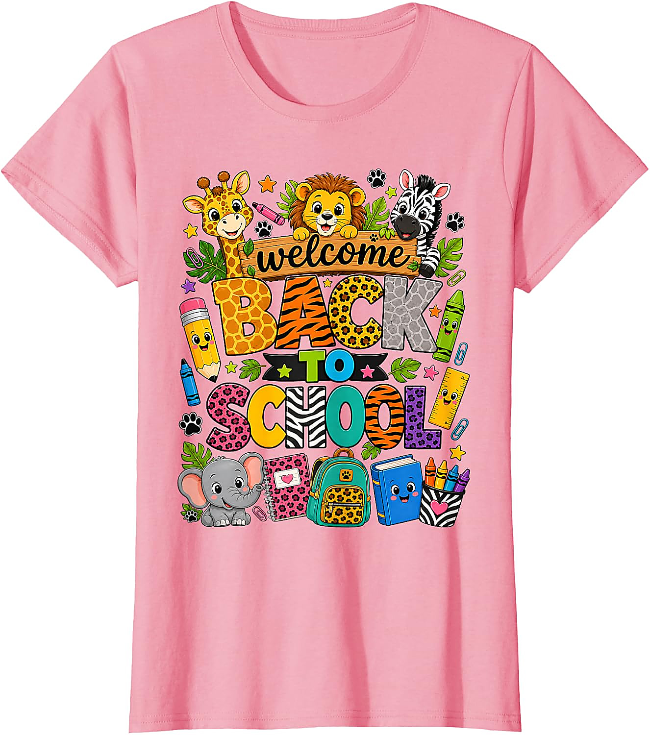 Back to School Safari Animals T-Shirt for Kids & Teachers