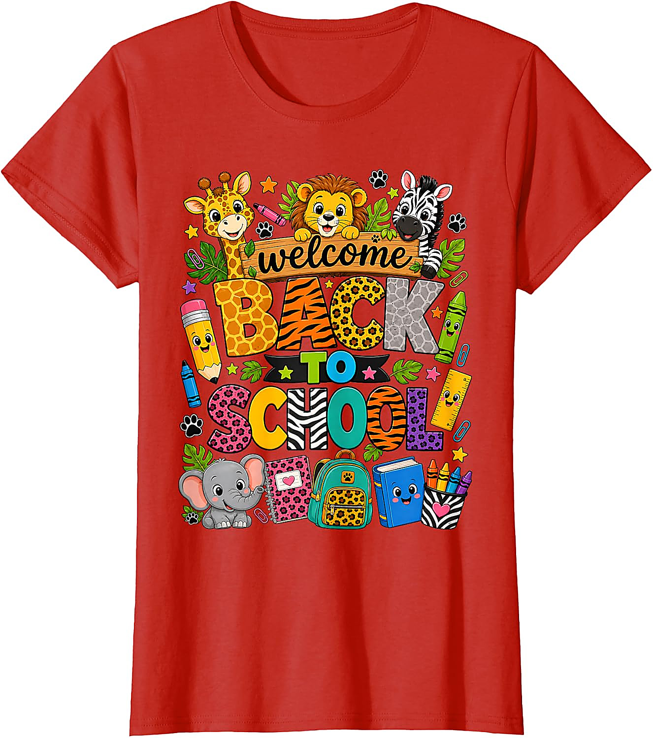 Back to School Safari Animals T-Shirt for Kids & Teachers