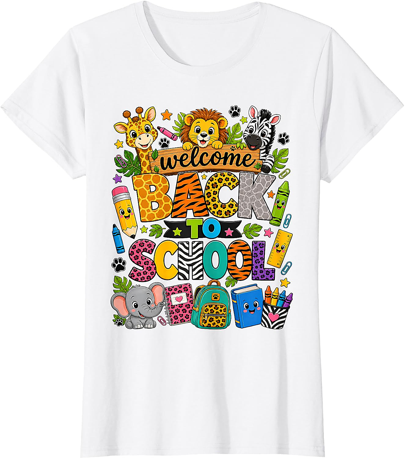 Back to School Safari Animals T-Shirt for Kids & Teachers
