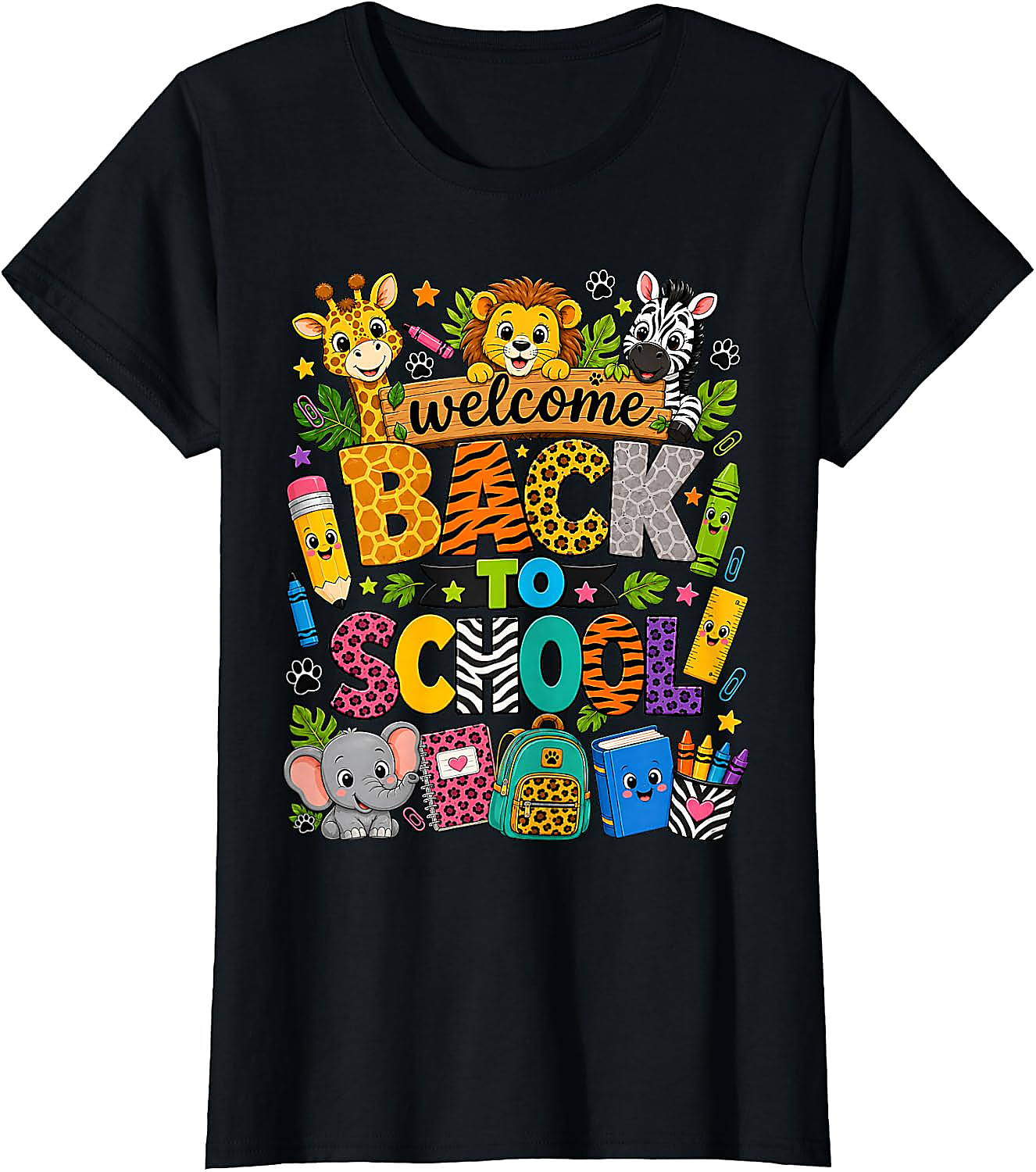 Back to School Safari Animals T-Shirt for Kids & Teachers