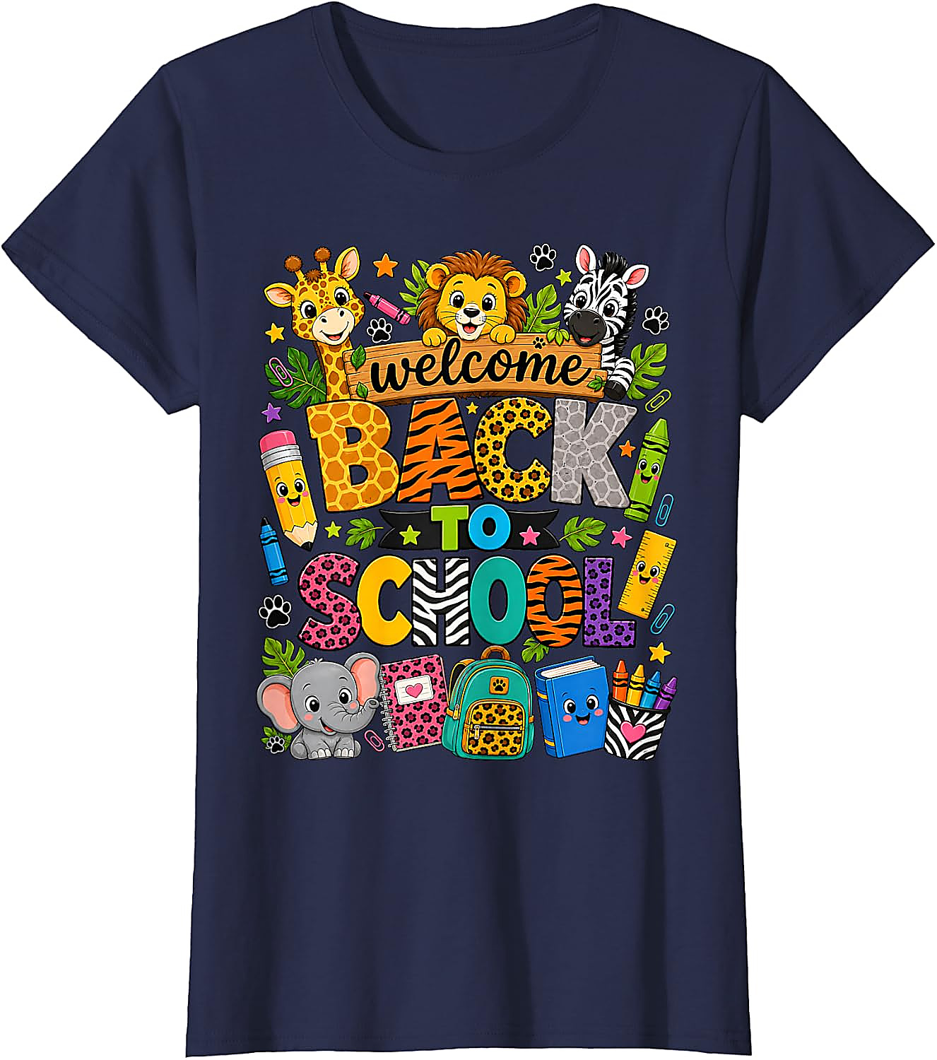 Back to School Safari Animals T-Shirt for Kids & Teachers