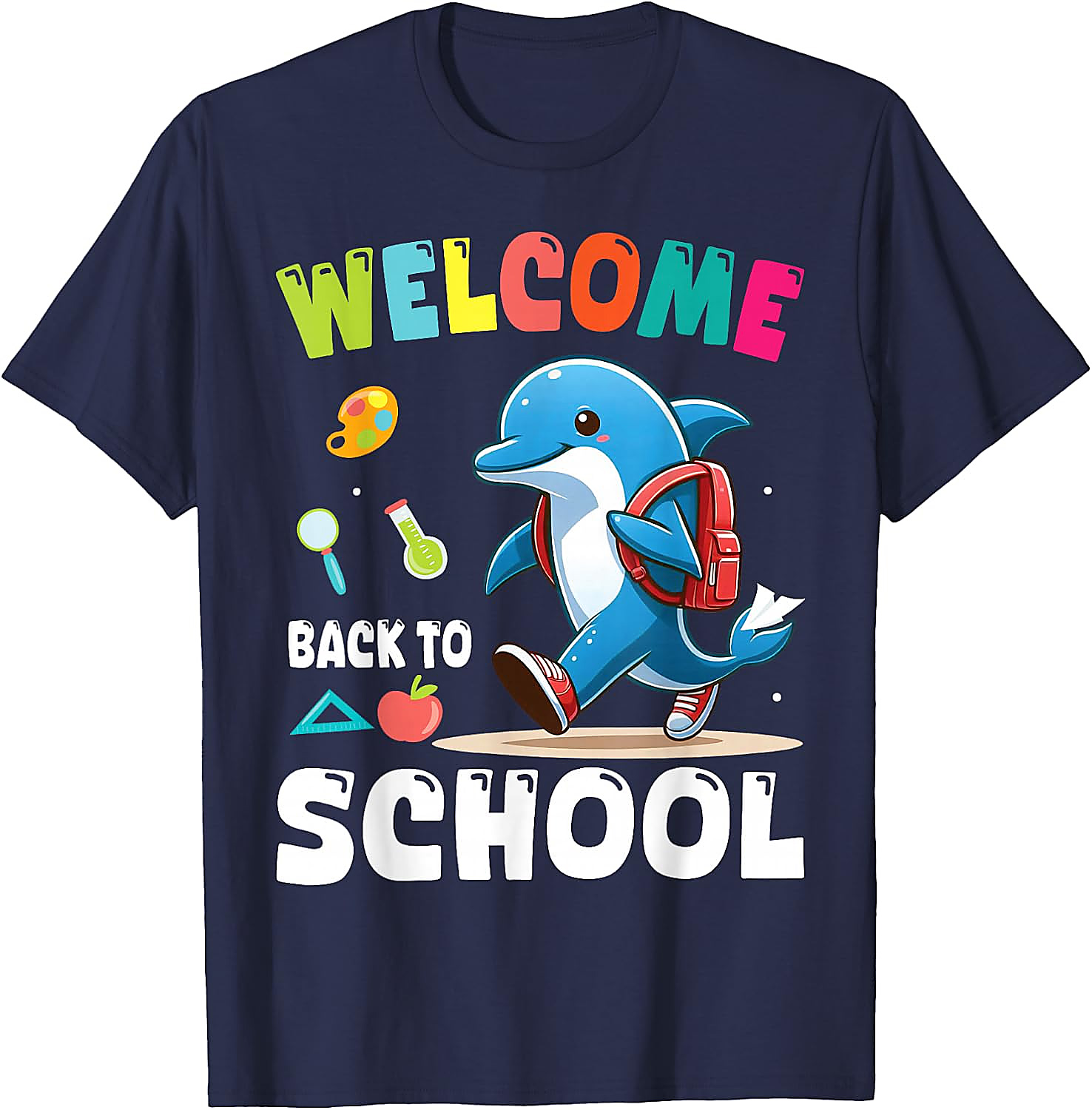 Back to School Dolphin T-Shirt | Cute Student Graphic Tee