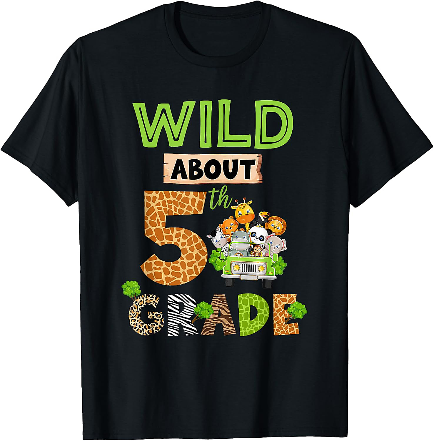 Wild About 5th Grade T-Shirt | Back to School Kids Tee
