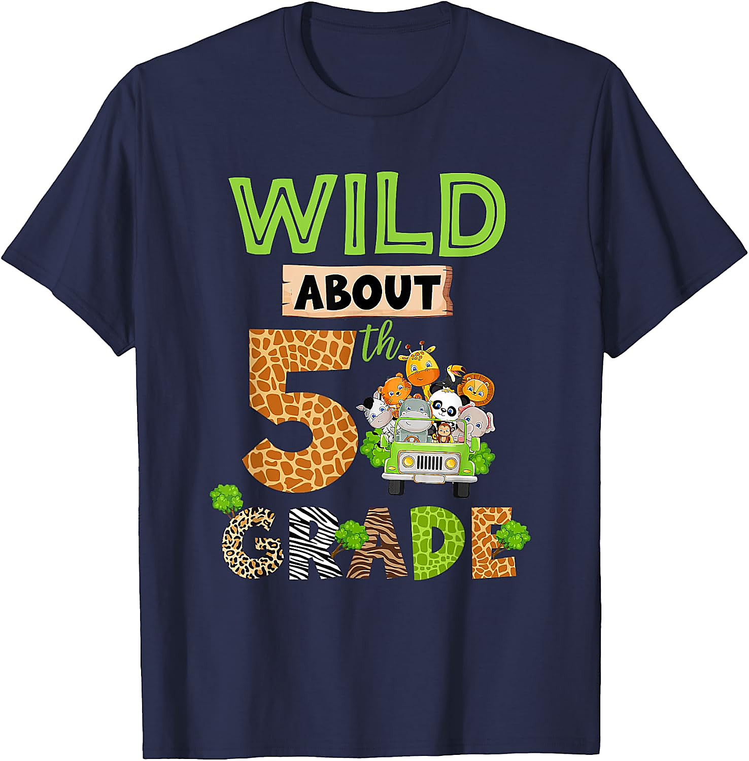 Wild About 5th Grade T-Shirt | Back to School Kids Tee