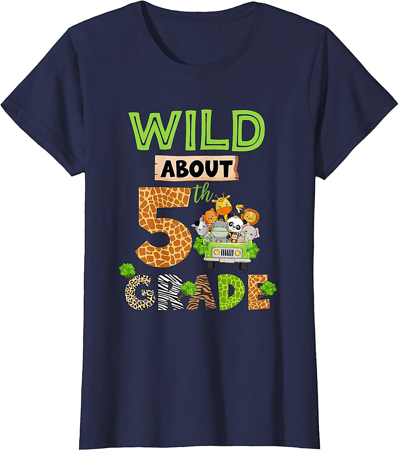 Wild About 5th Grade T-Shirt | Back to School Kids Tee
