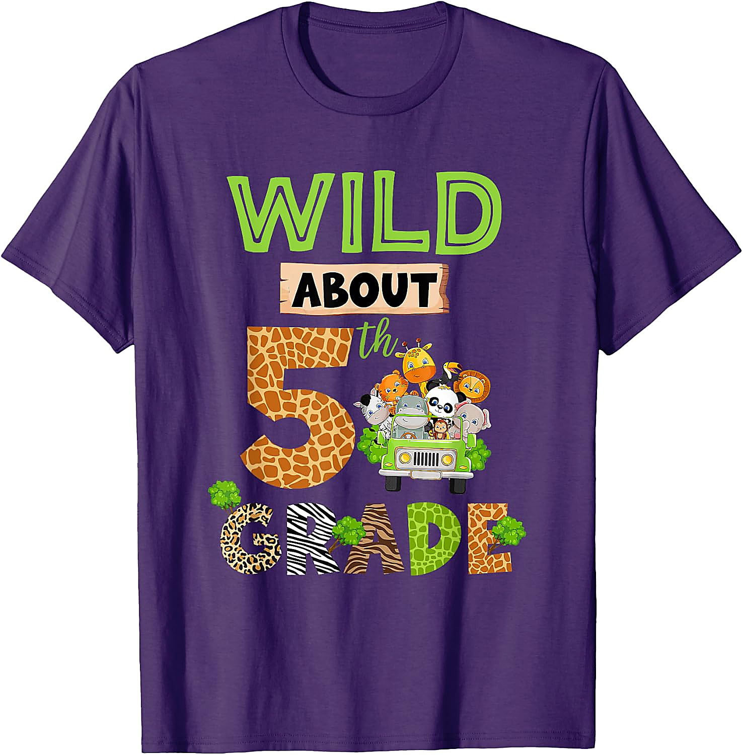Wild About 5th Grade T-Shirt | Back to School Kids Tee