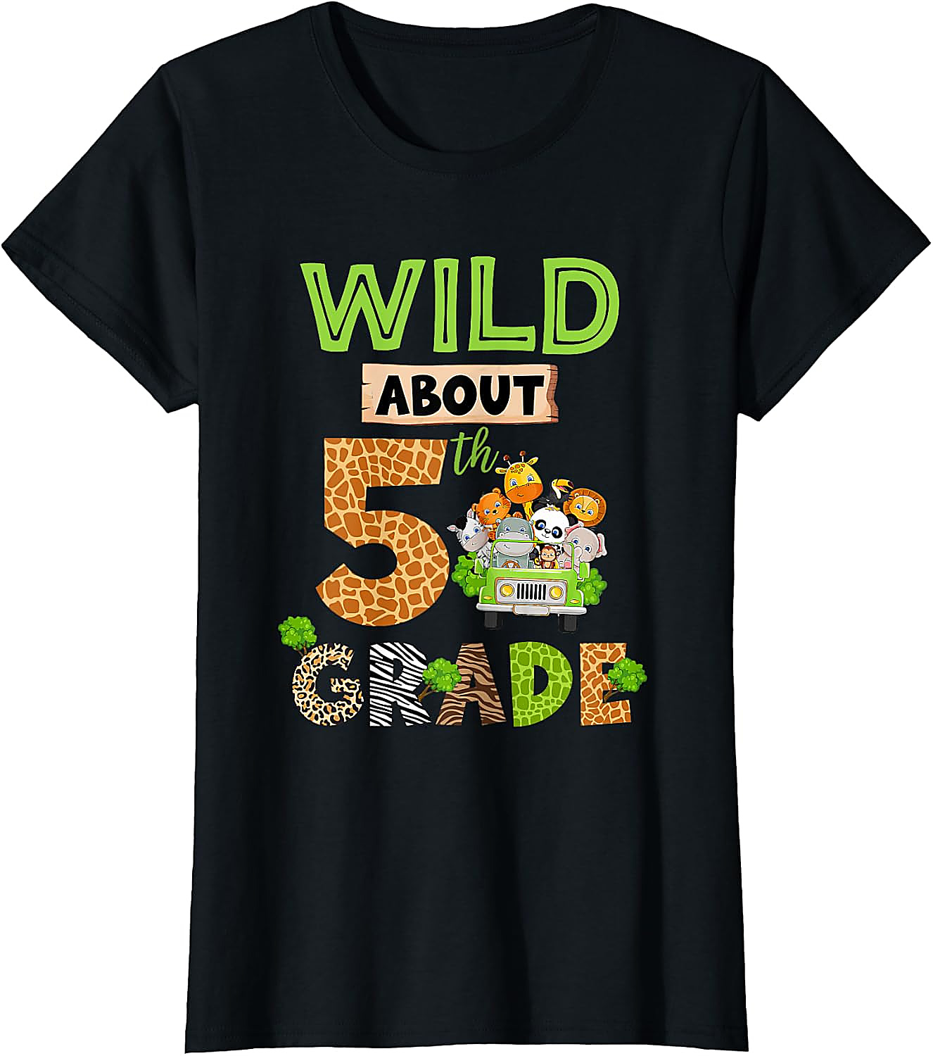 Wild About 5th Grade T-Shirt | Back to School Kids Tee