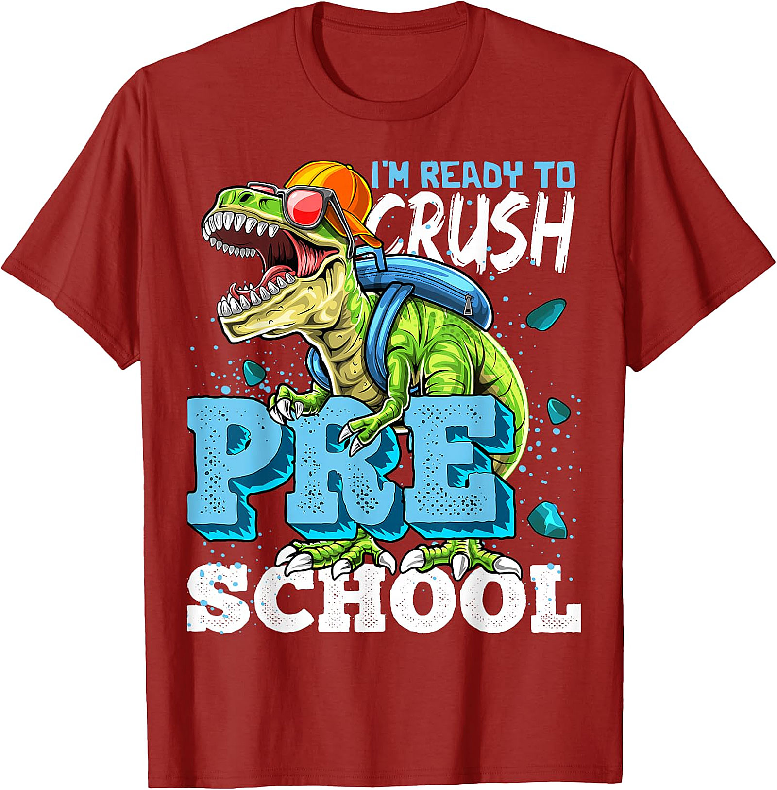 Ready to Crush Preschool Dinosaur T-Shirt | Kids Back to School Tee