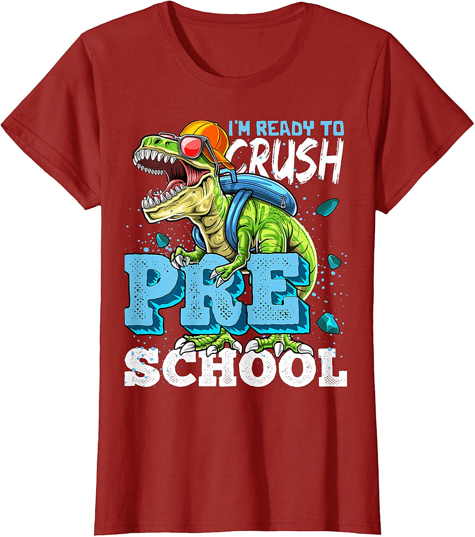 Ready to Crush Preschool Dinosaur T-Shirt | Kids Back to School Tee