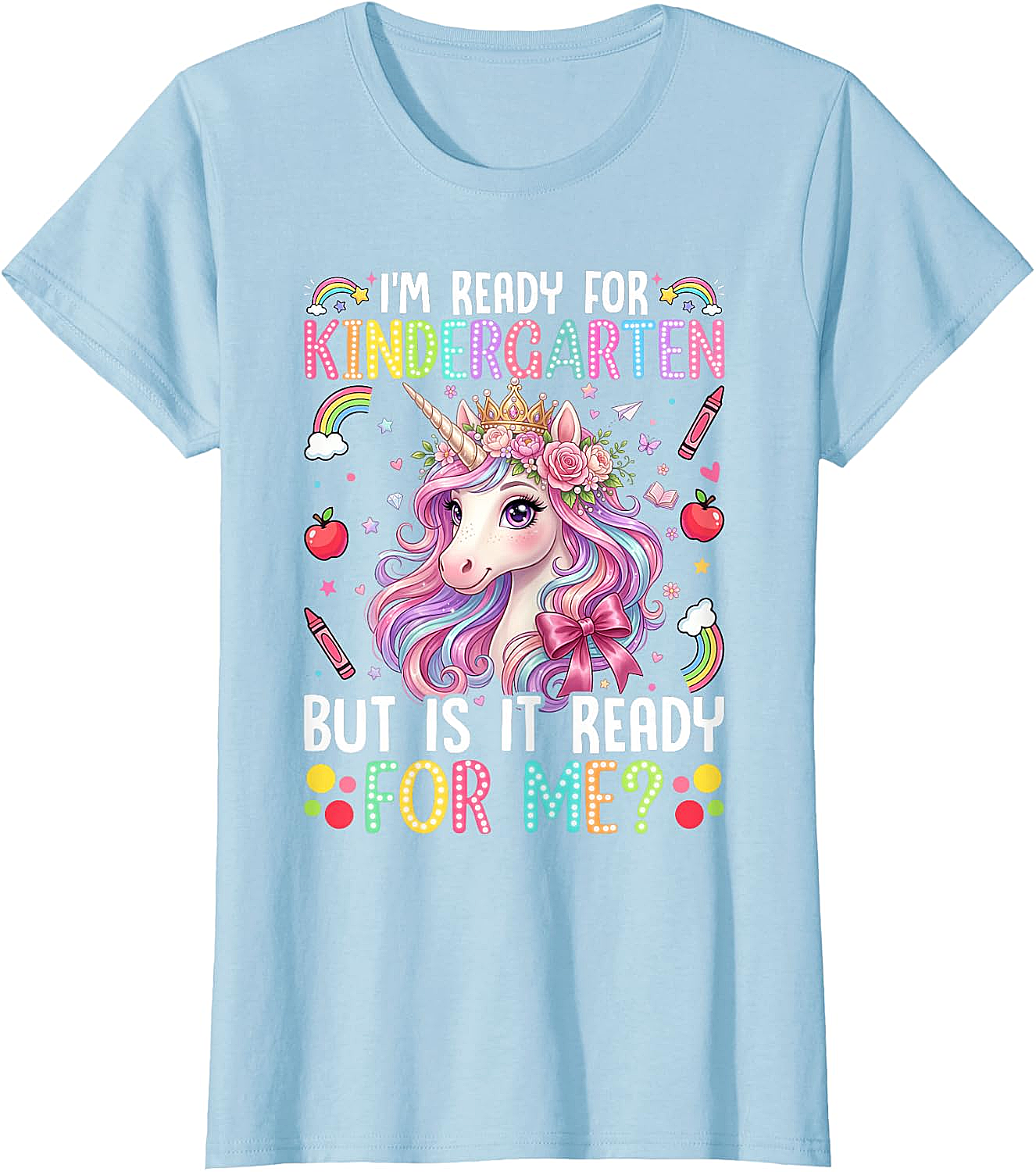  Ready for Kindergarten Unicorn Tee First Day School