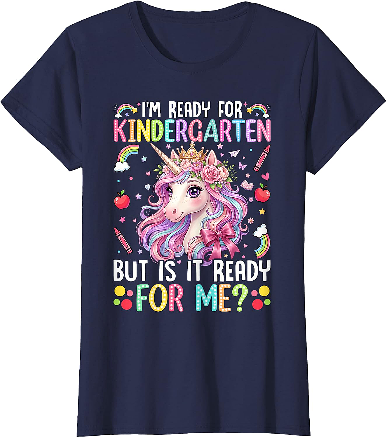  Ready for Kindergarten Unicorn Tee First Day School