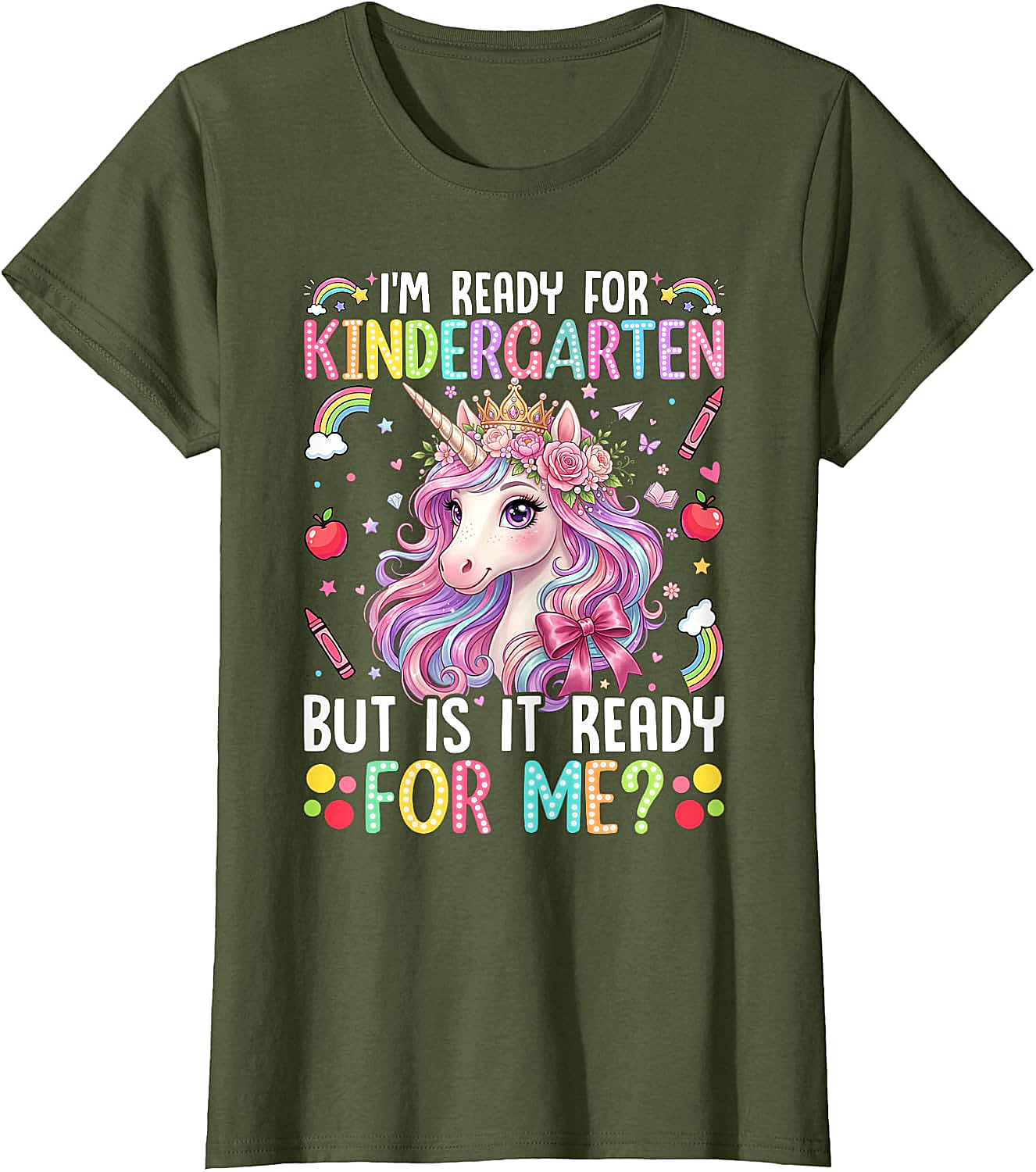  Ready for Kindergarten Unicorn Tee First Day School