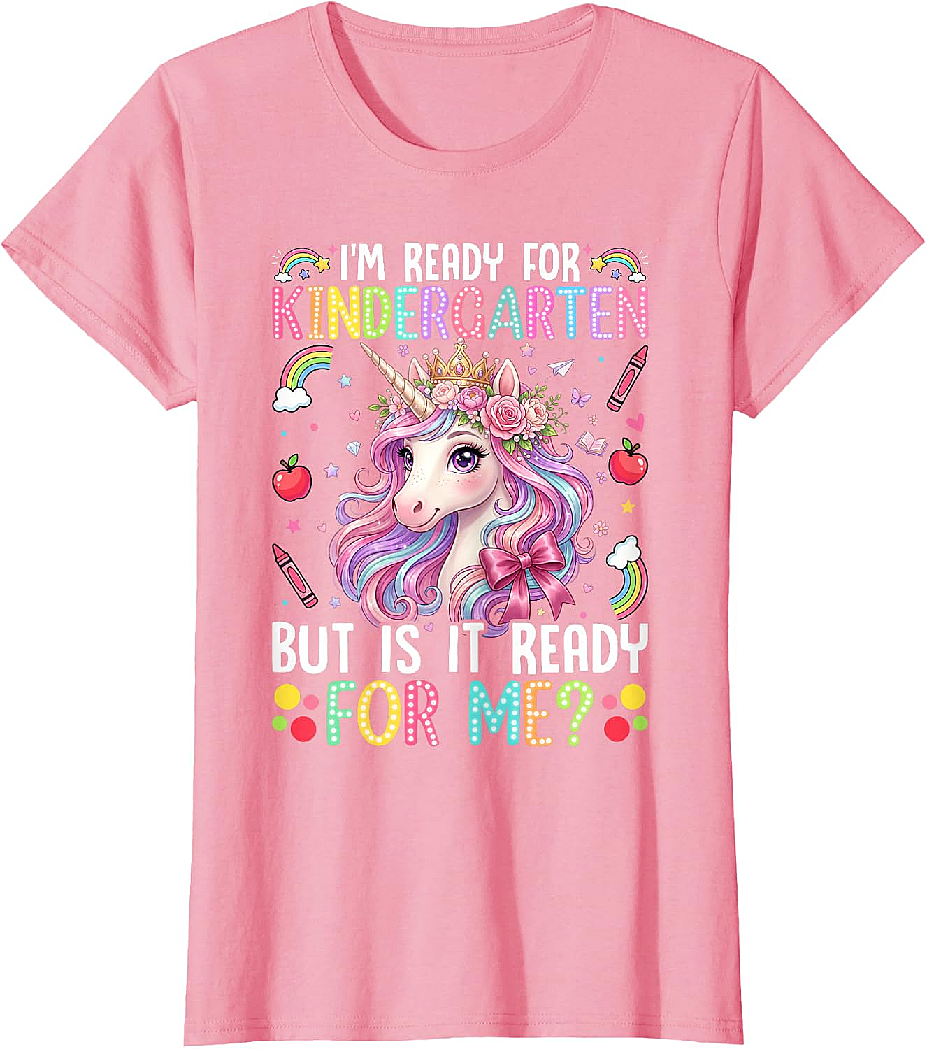  Ready for Kindergarten Unicorn Tee First Day School