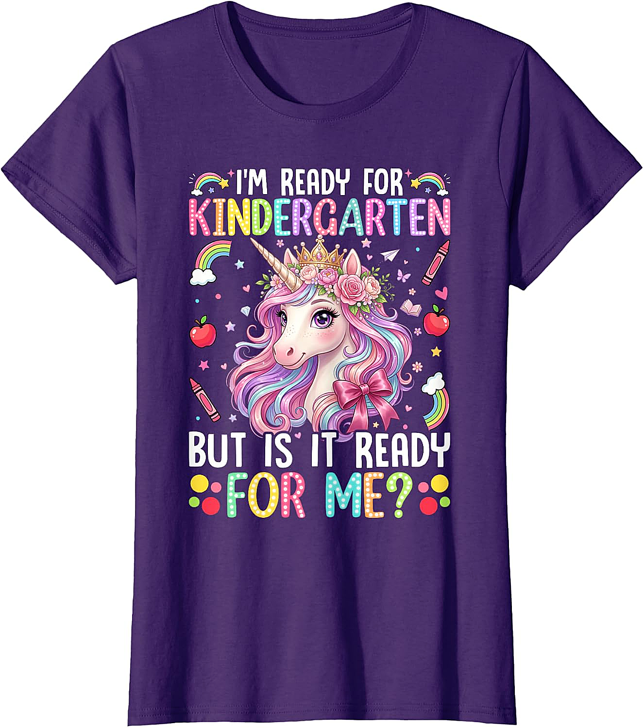  Ready for Kindergarten Unicorn Tee First Day School