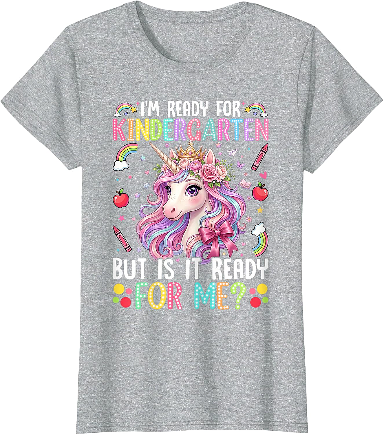  Ready for Kindergarten Unicorn Tee First Day School