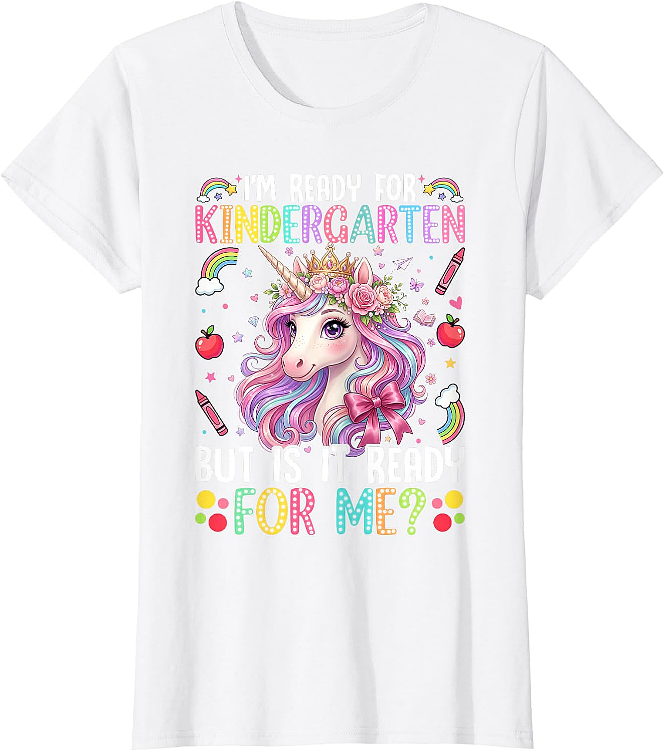  Ready for Kindergarten Unicorn Tee First Day School