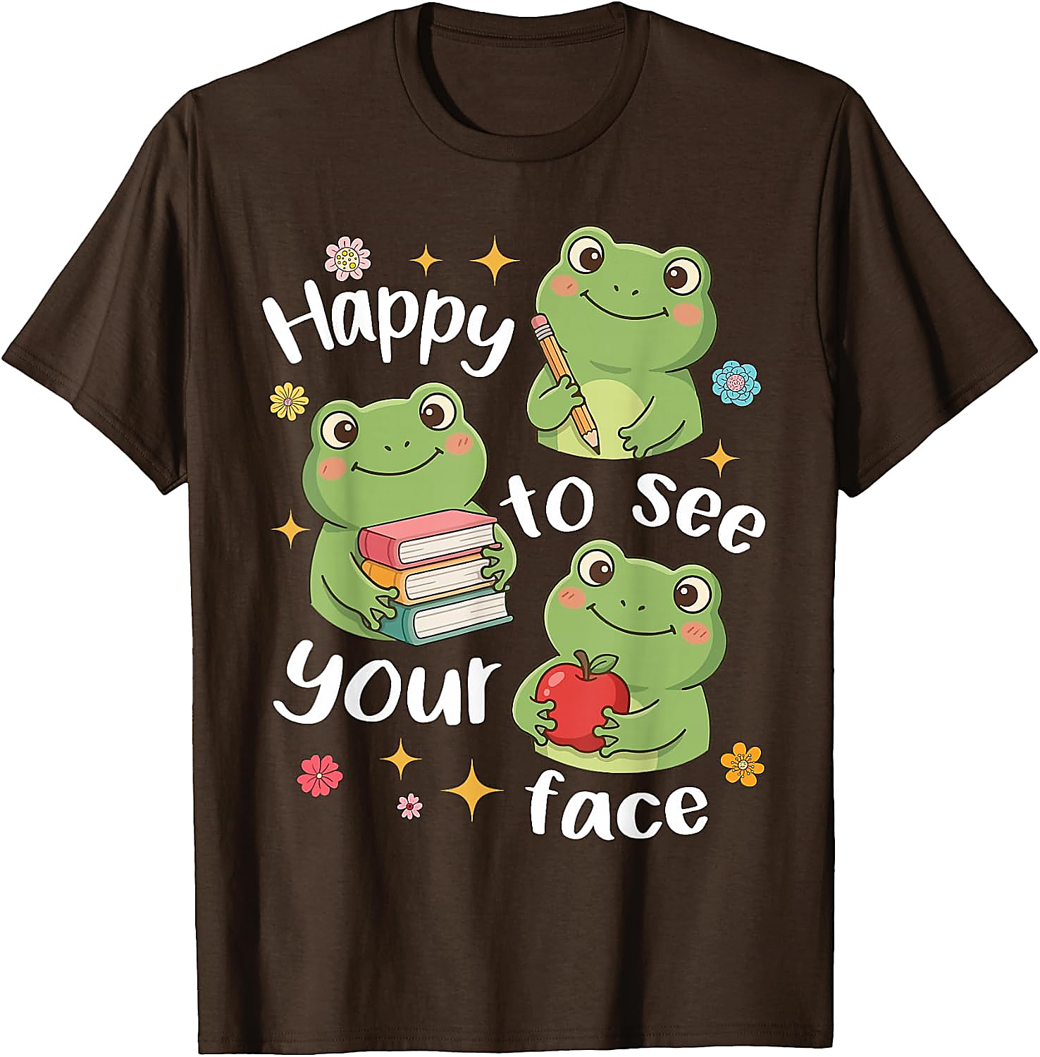 Cute Frog Teacher Back to School T-Shirt | Happy Face Tee