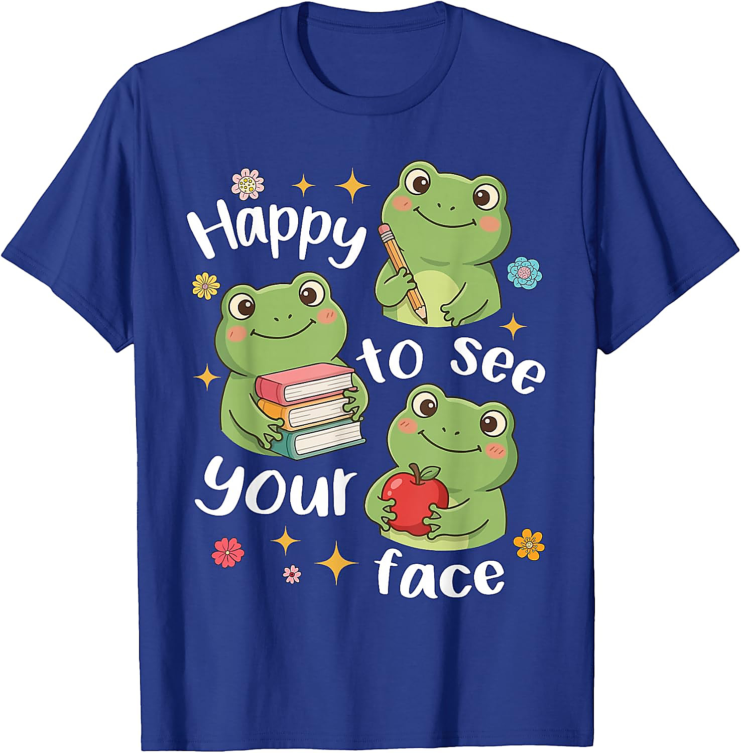 Cute Frog Teacher Back to School T-Shirt | Happy Face Tee