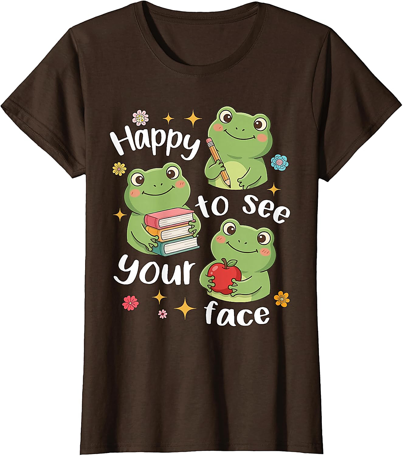 Cute Frog Teacher Back to School T-Shirt | Happy Face Tee