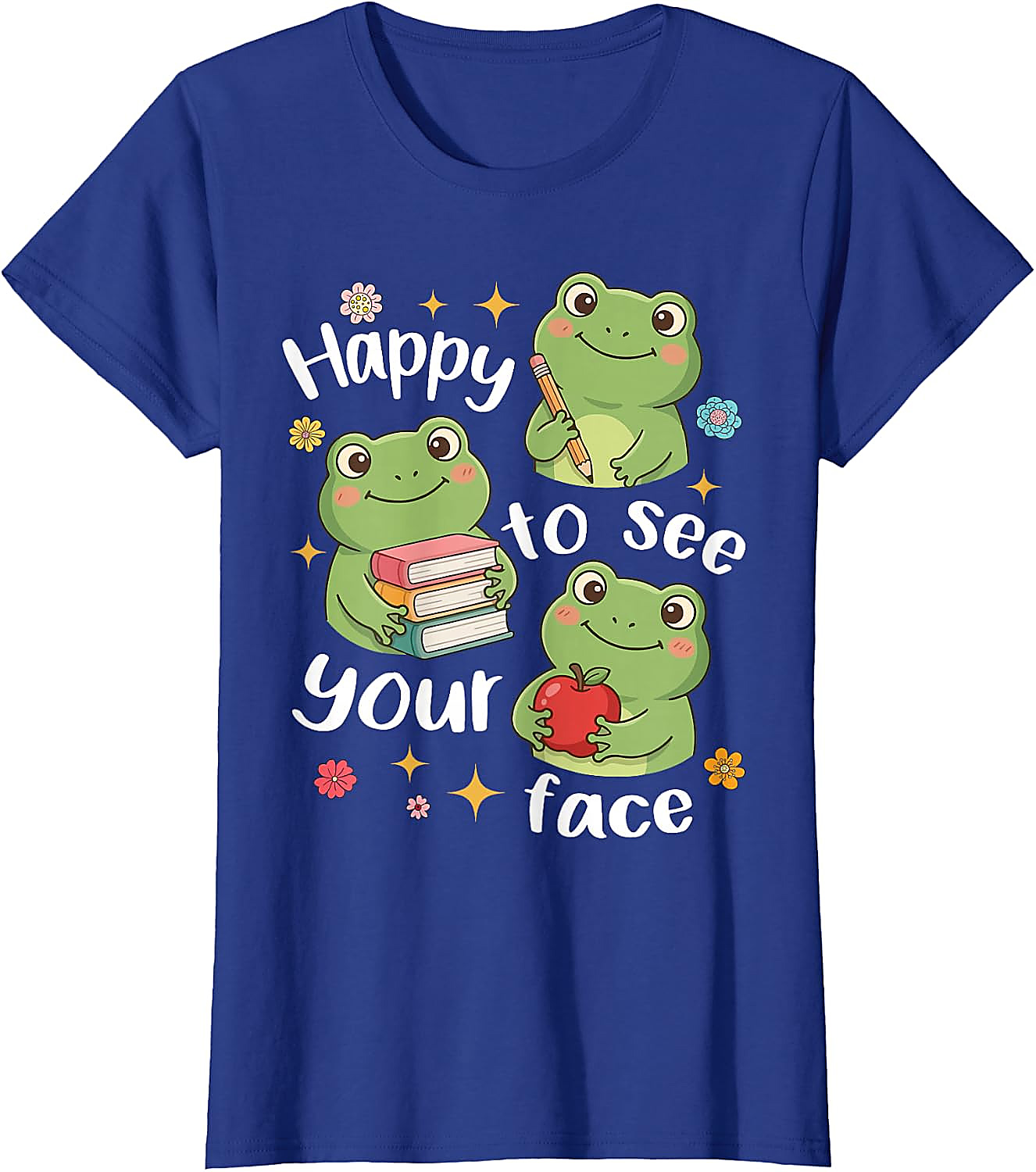 Cute Frog Teacher Back to School T-Shirt | Happy Face Tee