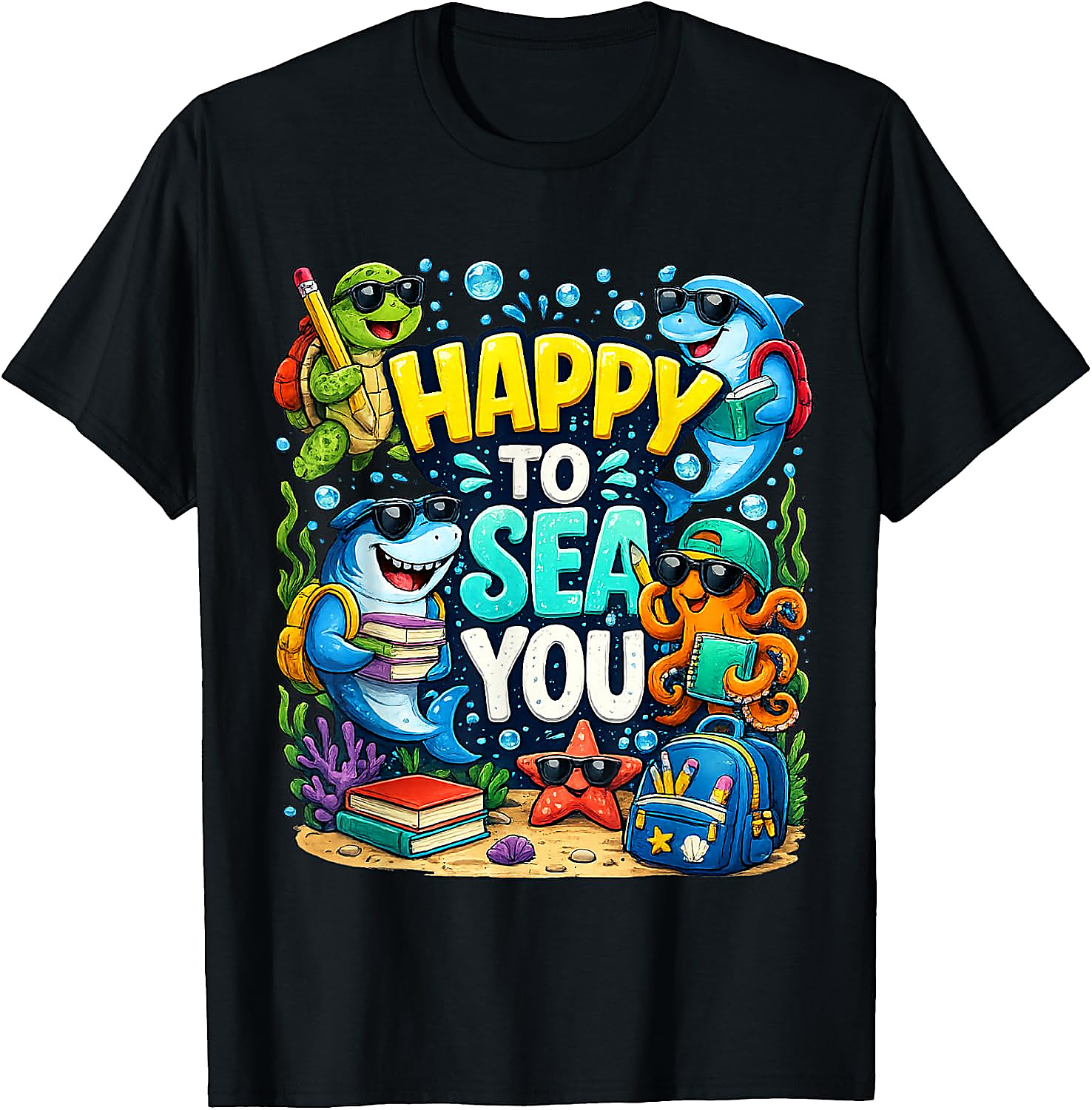 Happy to Sea You Teacher T-Shirt | Funny Back to School Tee