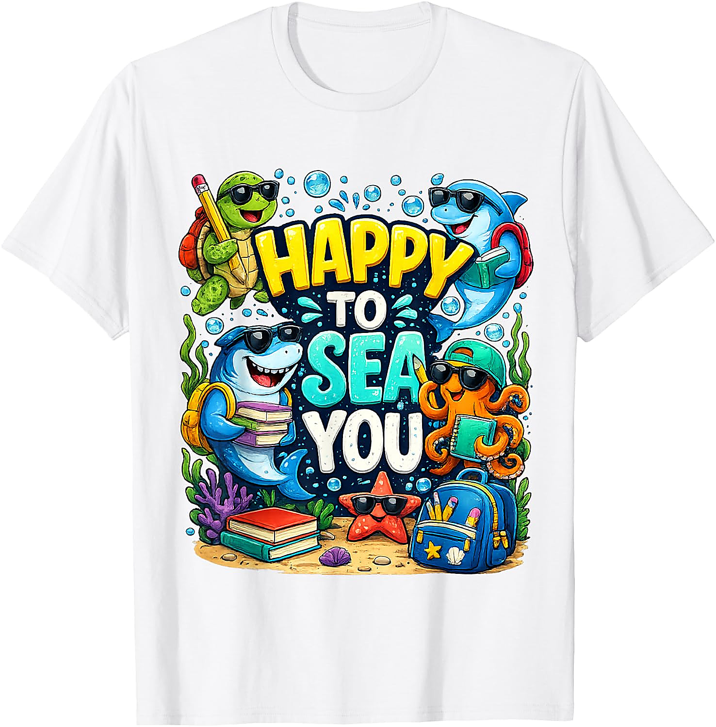 Happy to Sea You Teacher T-Shirt | Funny Back to School Tee