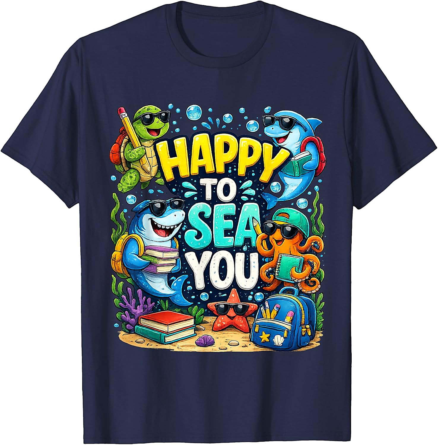 Happy to Sea You Teacher T-Shirt | Funny Back to School Tee