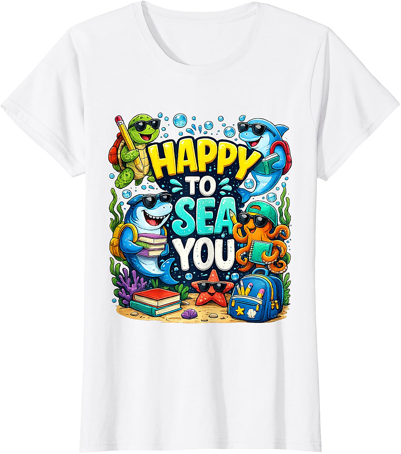 Happy to Sea You Teacher T-Shirt | Funny Back to School Tee