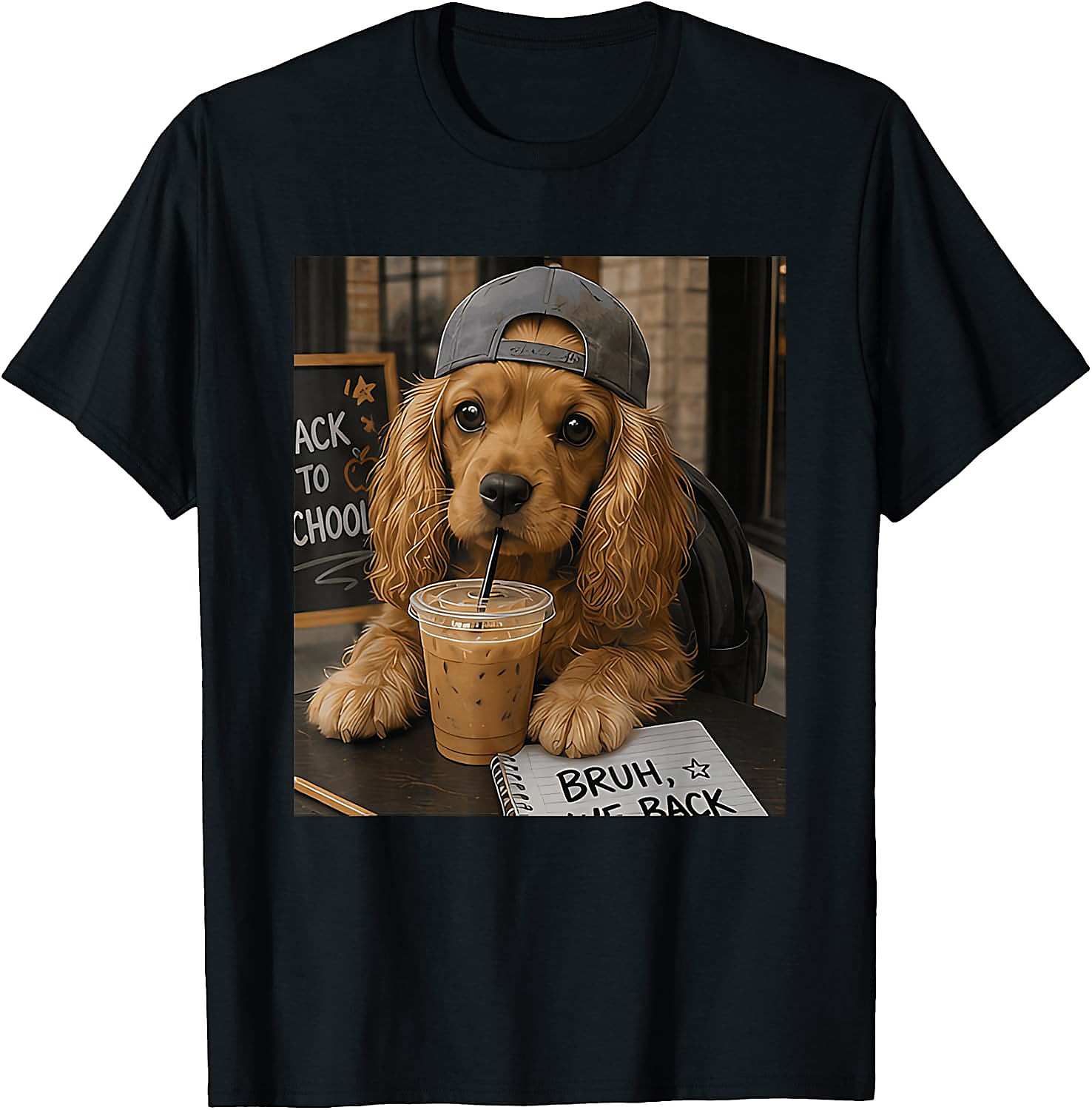 Bruh We Back Cocker Spaniel T-Shirt | Funny Student Tee