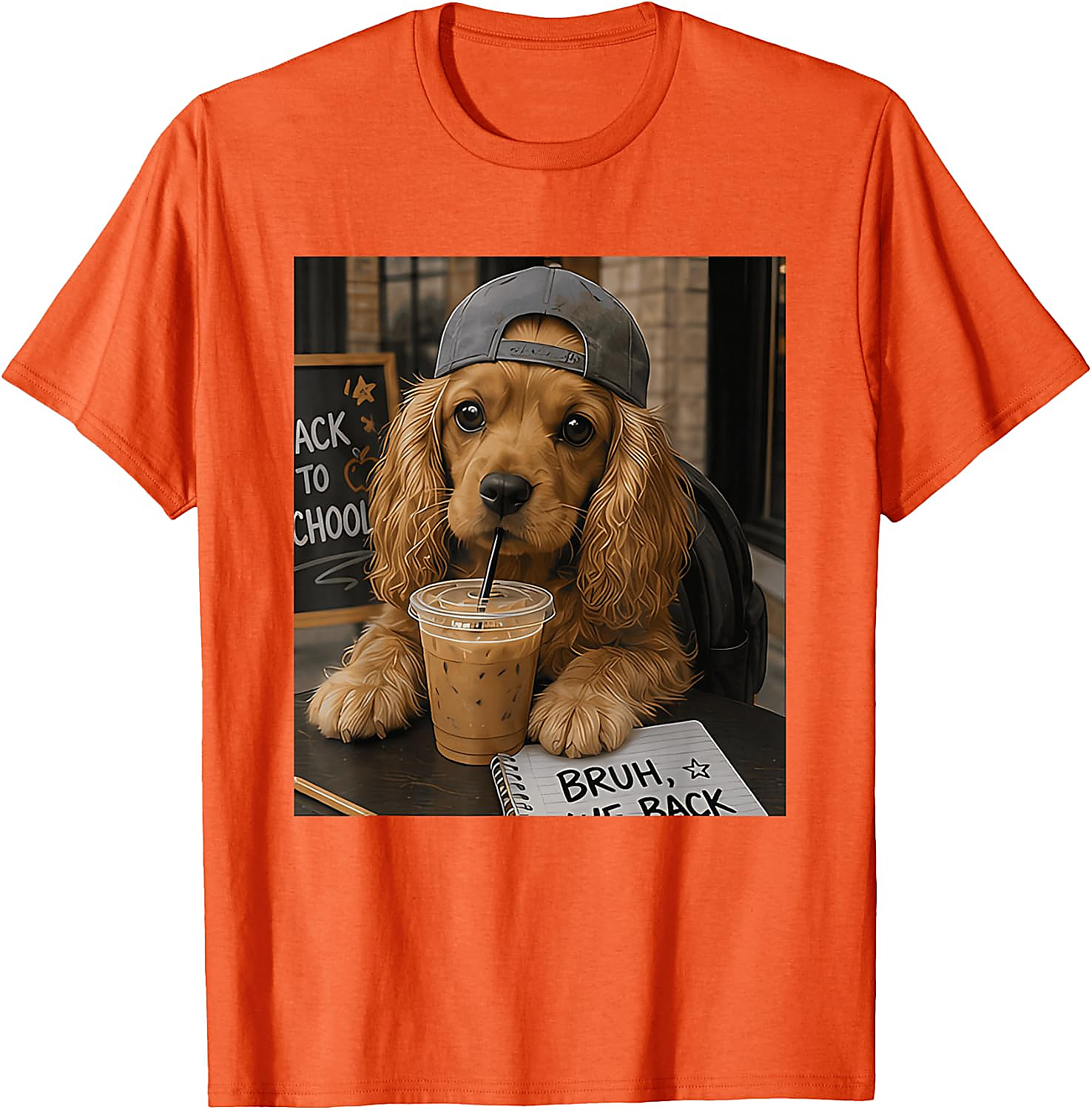Bruh We Back Cocker Spaniel T-Shirt | Funny Student Tee