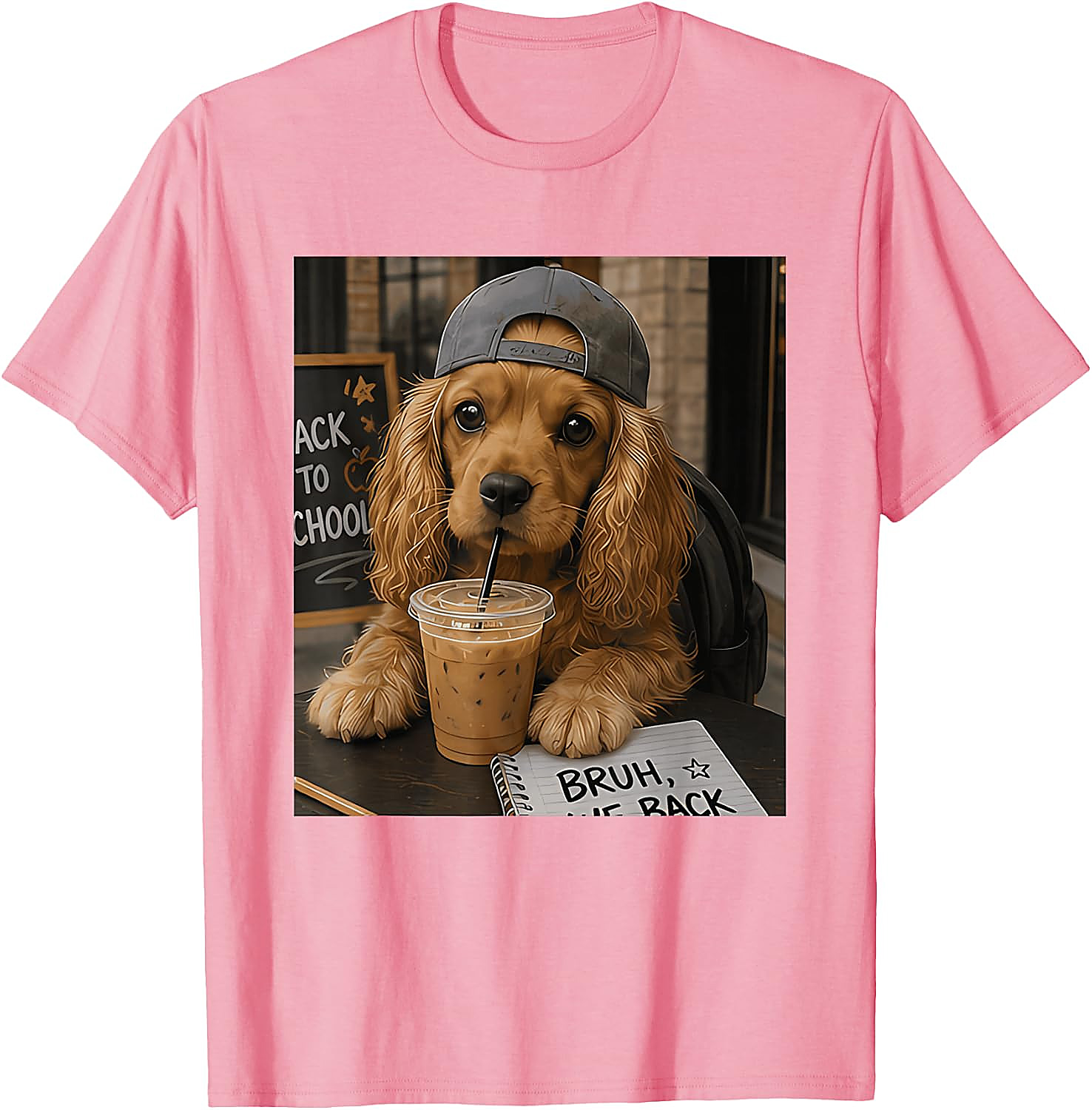Bruh We Back Cocker Spaniel T-Shirt | Funny Student Tee
