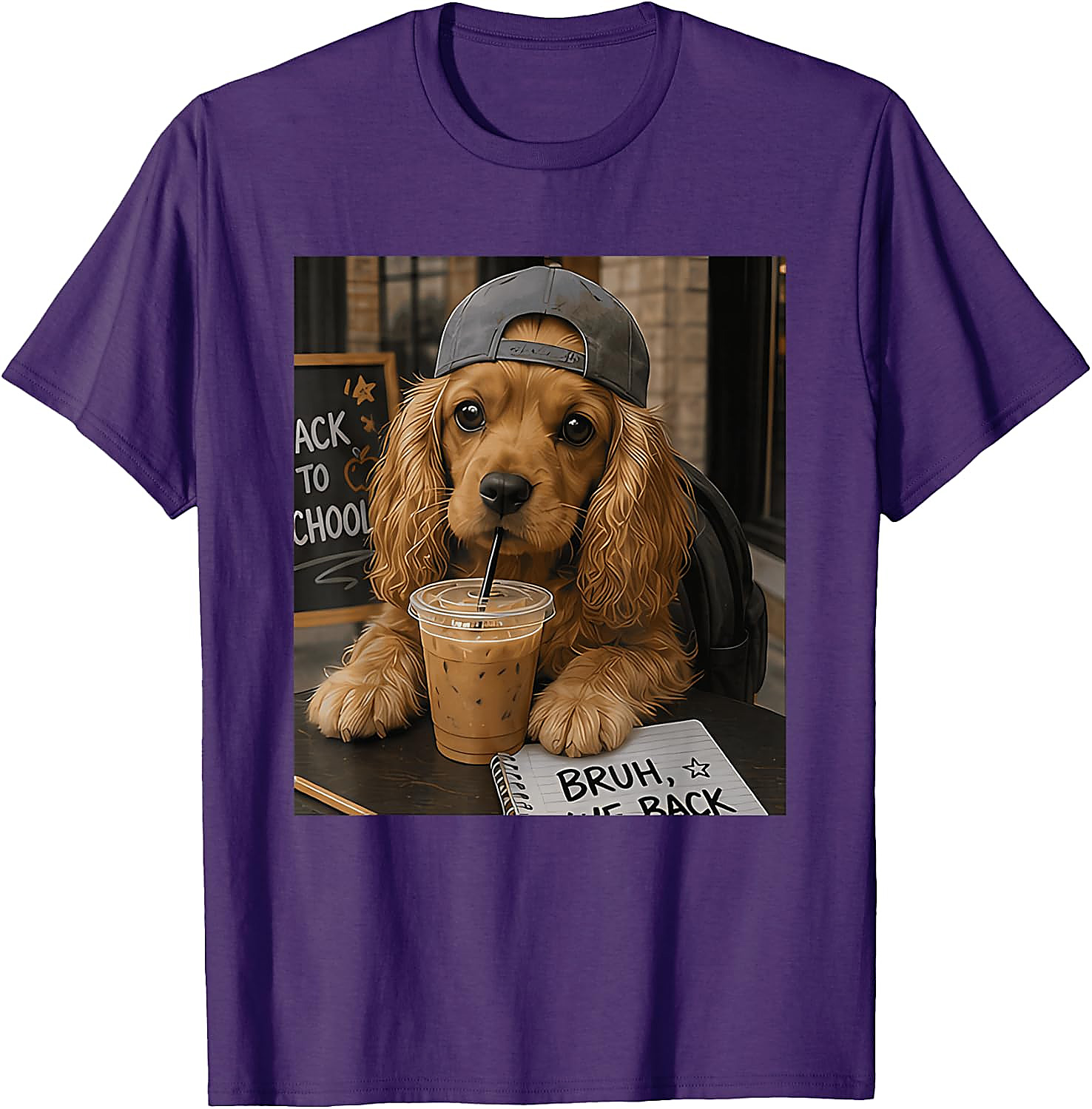 Bruh We Back Cocker Spaniel T-Shirt | Funny Student Tee