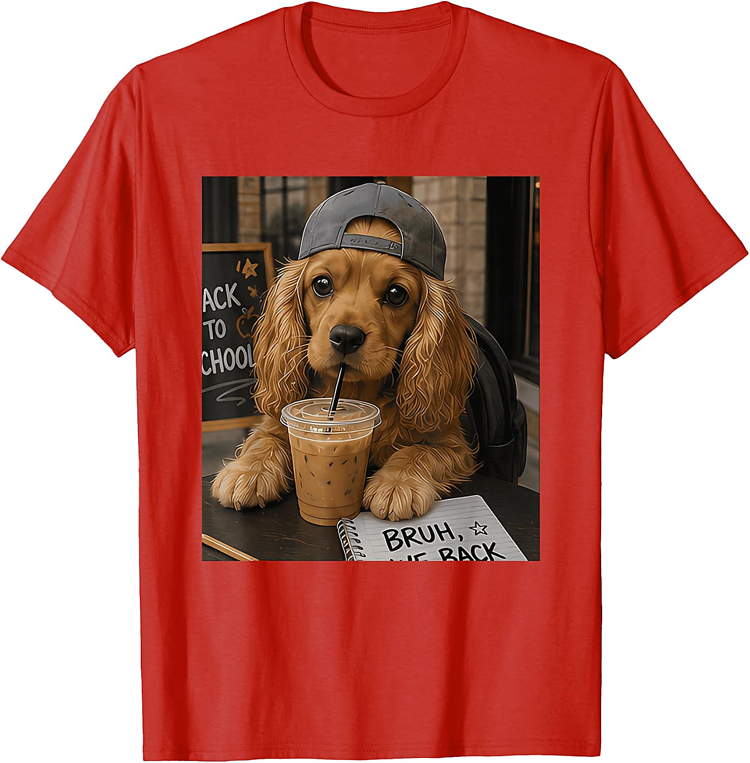 Bruh We Back Cocker Spaniel T-Shirt | Funny Student Tee