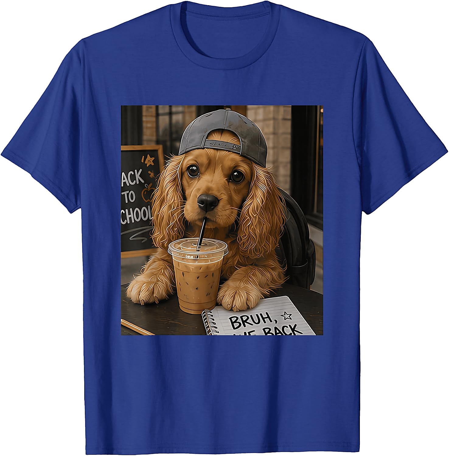 Bruh We Back Cocker Spaniel T-Shirt | Funny Student Tee