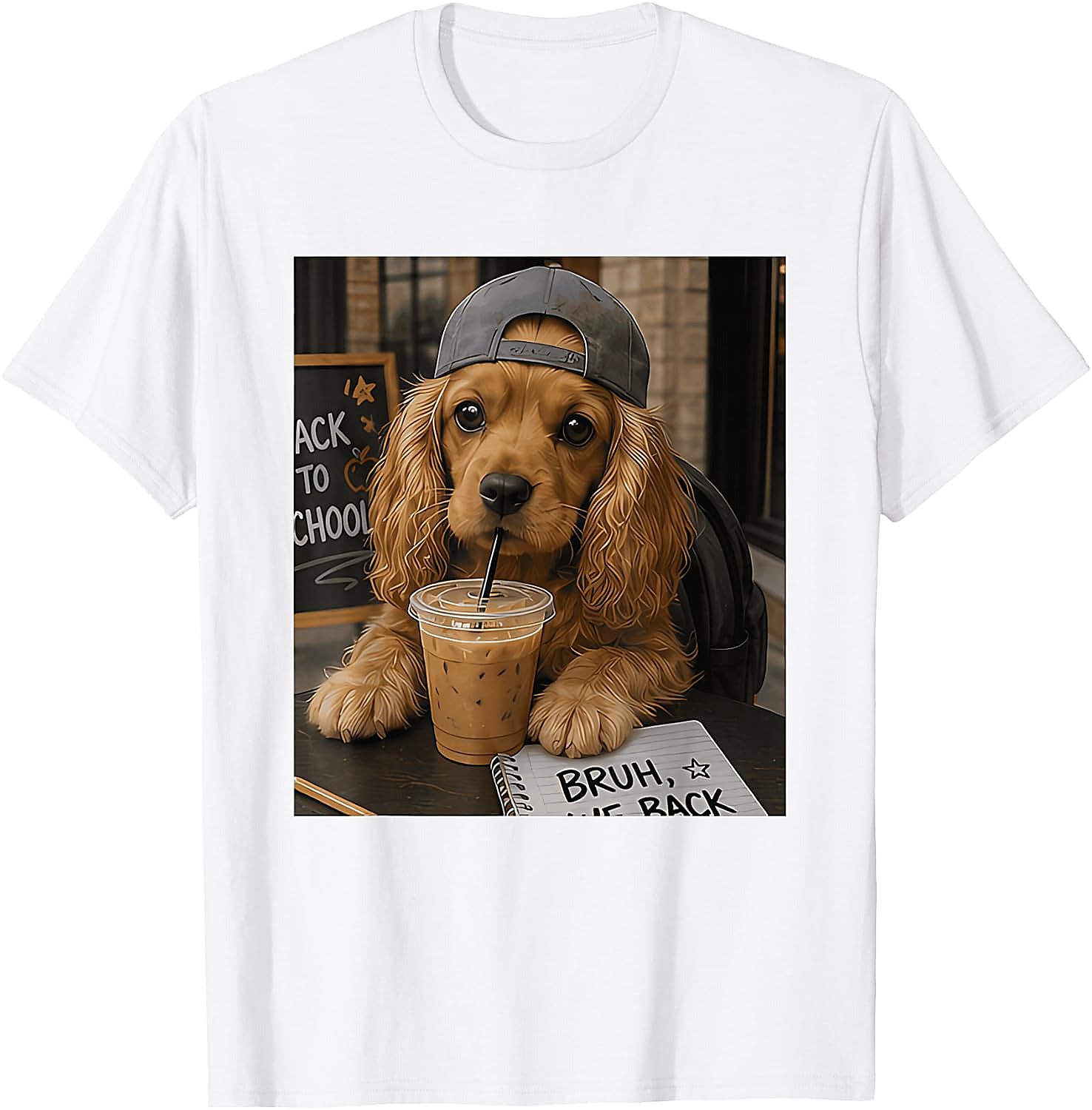 Bruh We Back Cocker Spaniel T-Shirt | Funny Student Tee