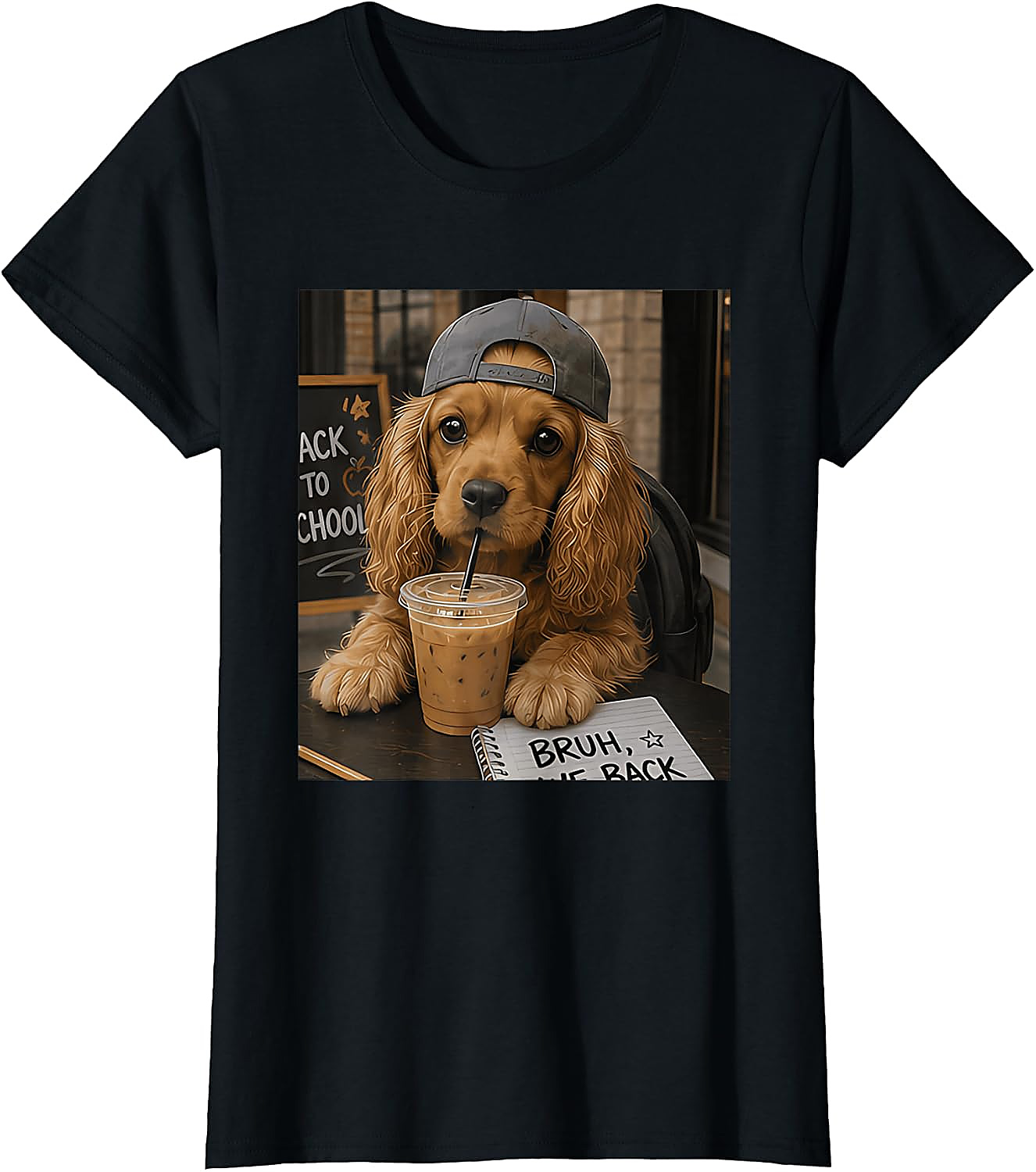 Bruh We Back Cocker Spaniel T-Shirt | Funny Student Tee