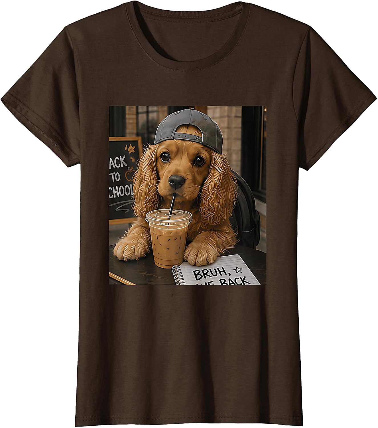 Bruh We Back Cocker Spaniel T-Shirt | Funny Student Tee