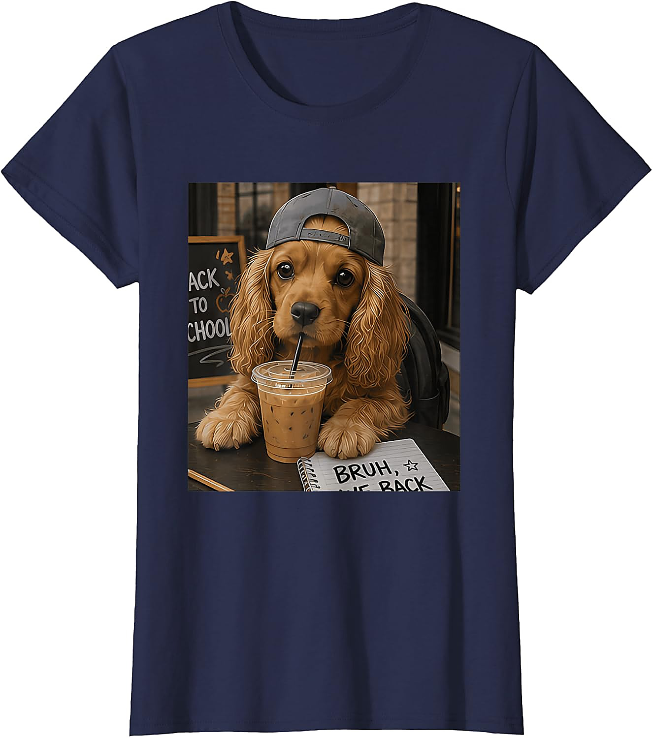 Bruh We Back Cocker Spaniel T-Shirt | Funny Student Tee