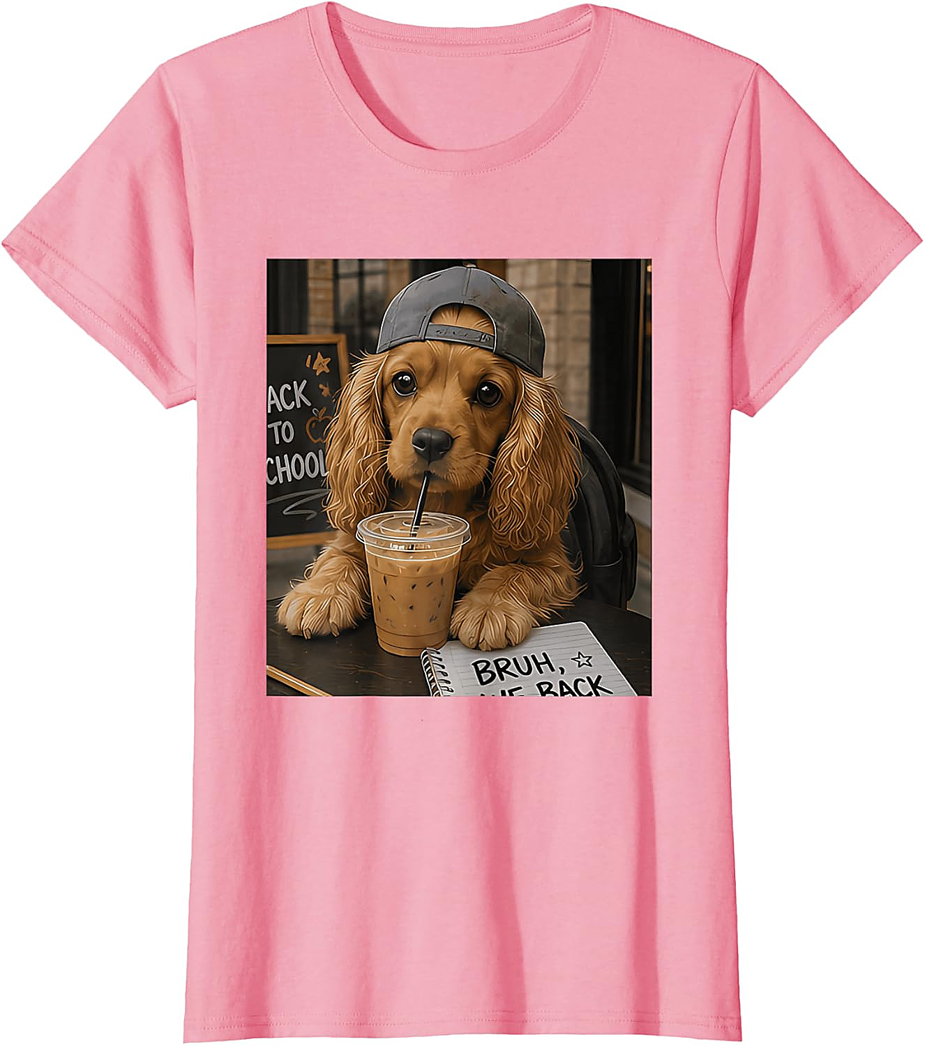 Bruh We Back Cocker Spaniel T-Shirt | Funny Student Tee
