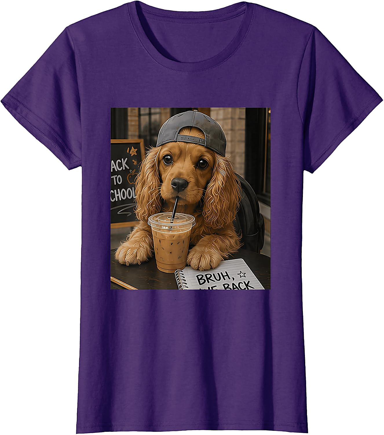 Bruh We Back Cocker Spaniel T-Shirt | Funny Student Tee