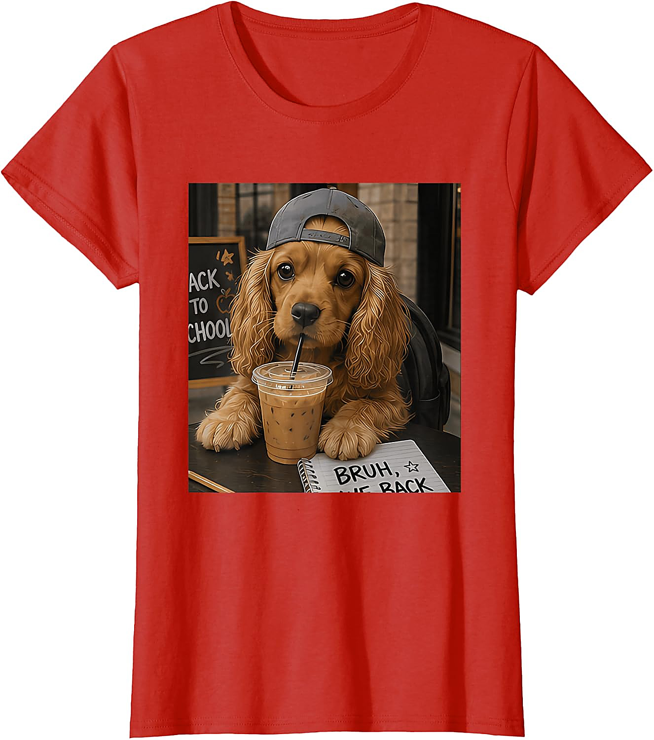 Bruh We Back Cocker Spaniel T-Shirt | Funny Student Tee