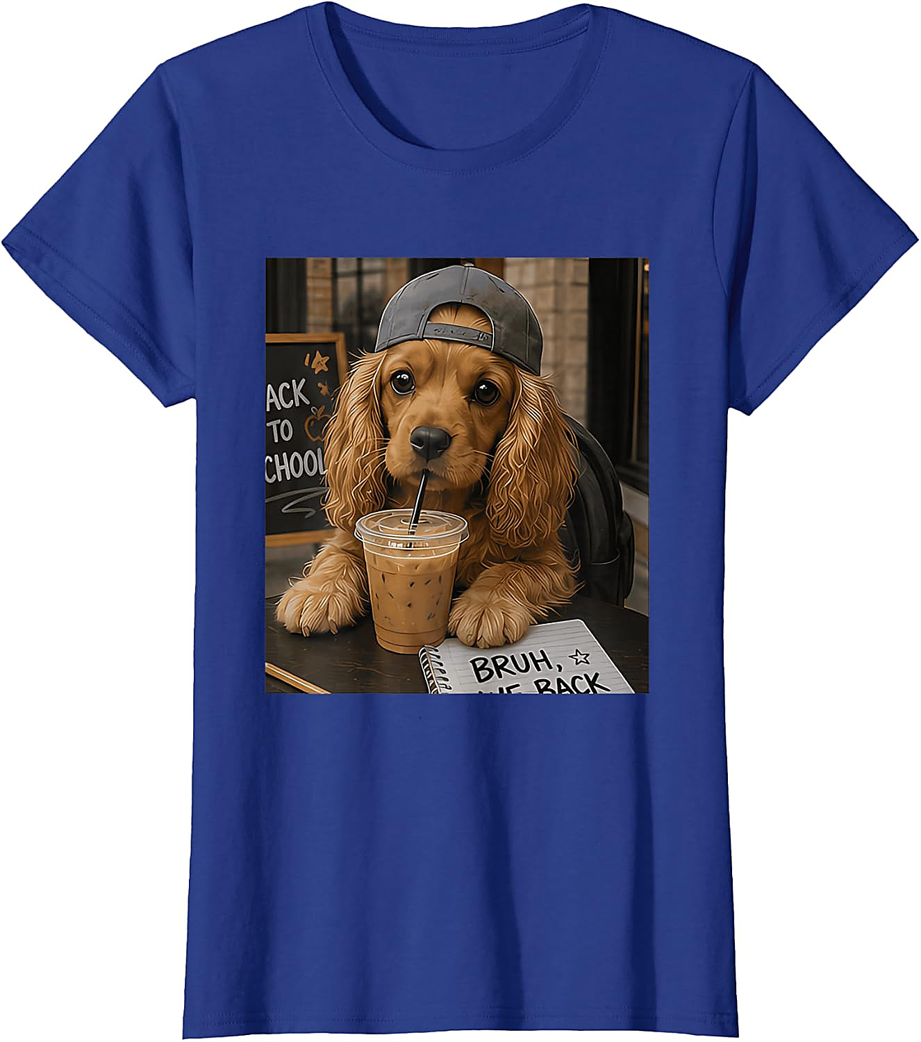 Bruh We Back Cocker Spaniel T-Shirt | Funny Student Tee