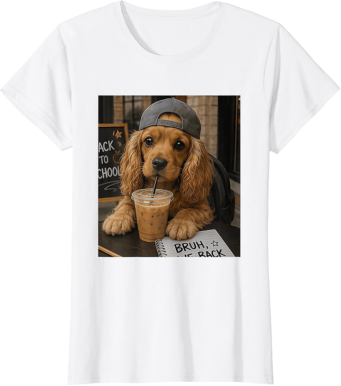 Bruh We Back Cocker Spaniel T-Shirt | Funny Student Tee