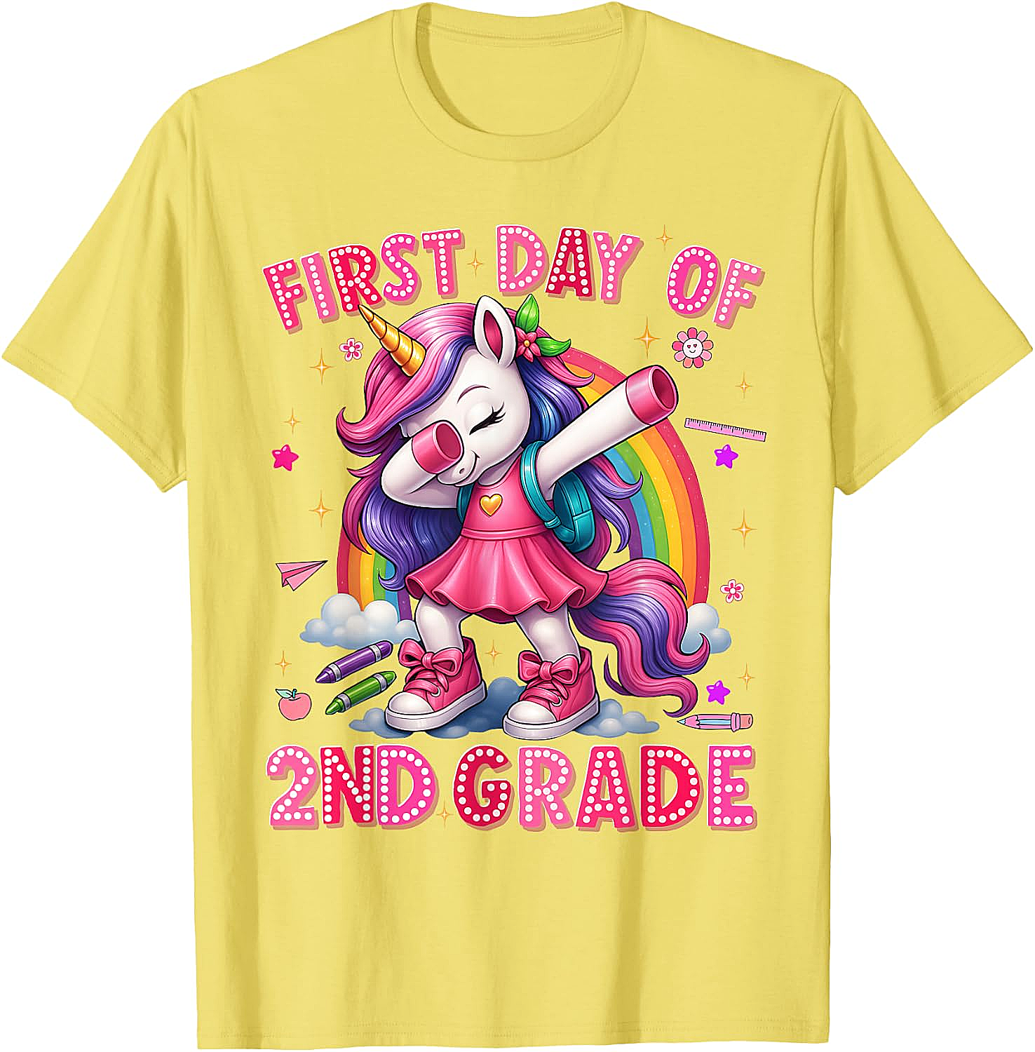 2nd Grade Unicorn Back to School T-Shirt Girls Outfits