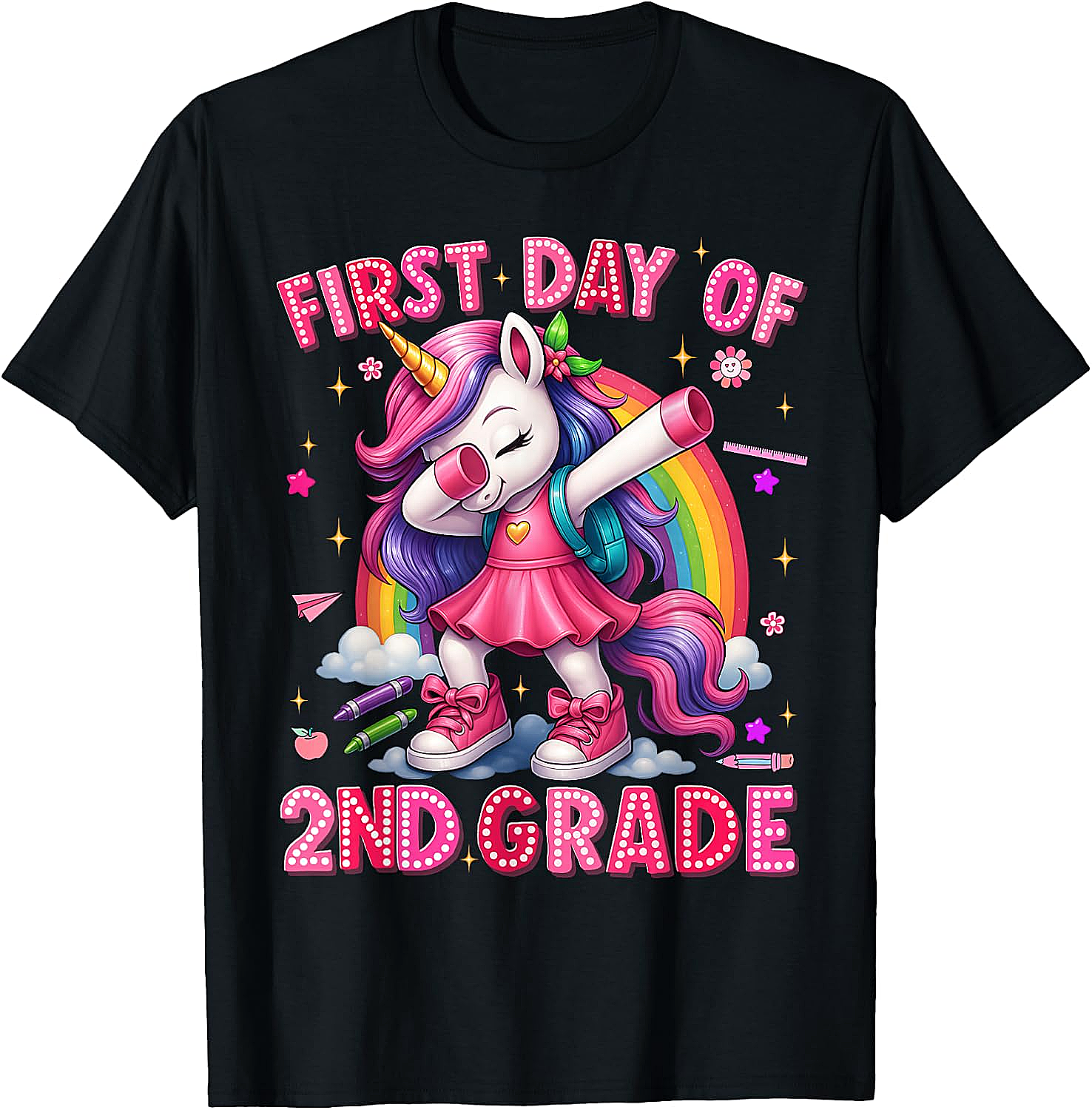 2nd Grade Unicorn Back to School T-Shirt Girls Outfits