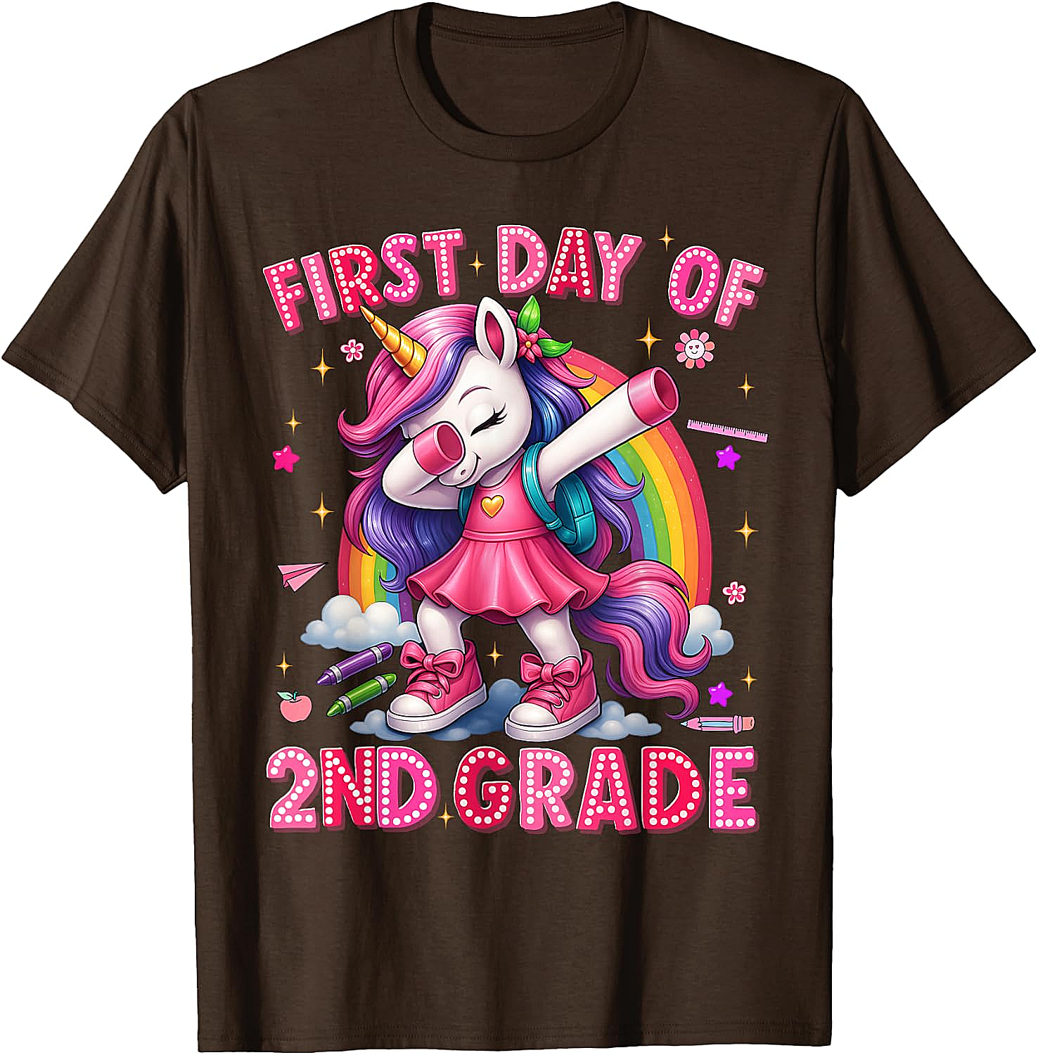 2nd Grade Unicorn Back to School T-Shirt Girls Outfits