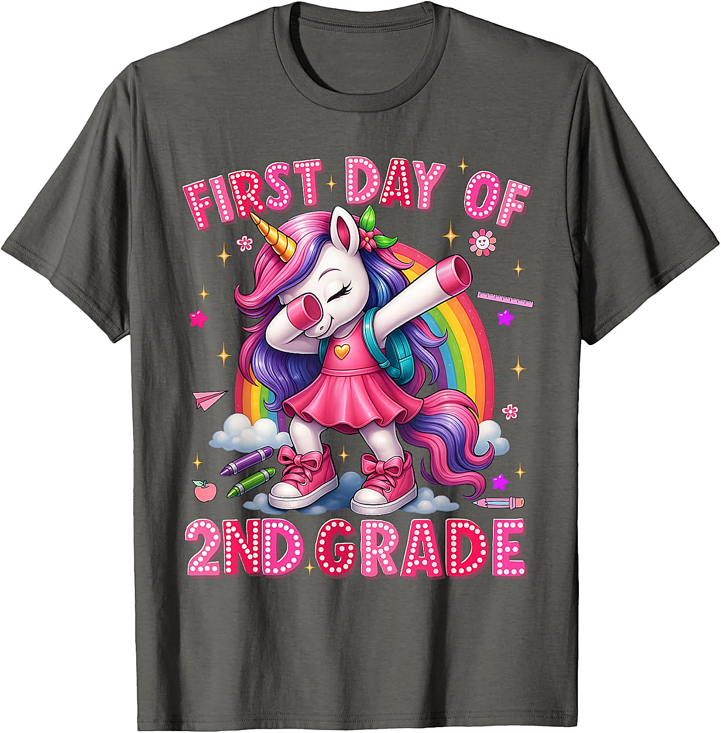 2nd Grade Unicorn Back to School T-Shirt Girls Outfits