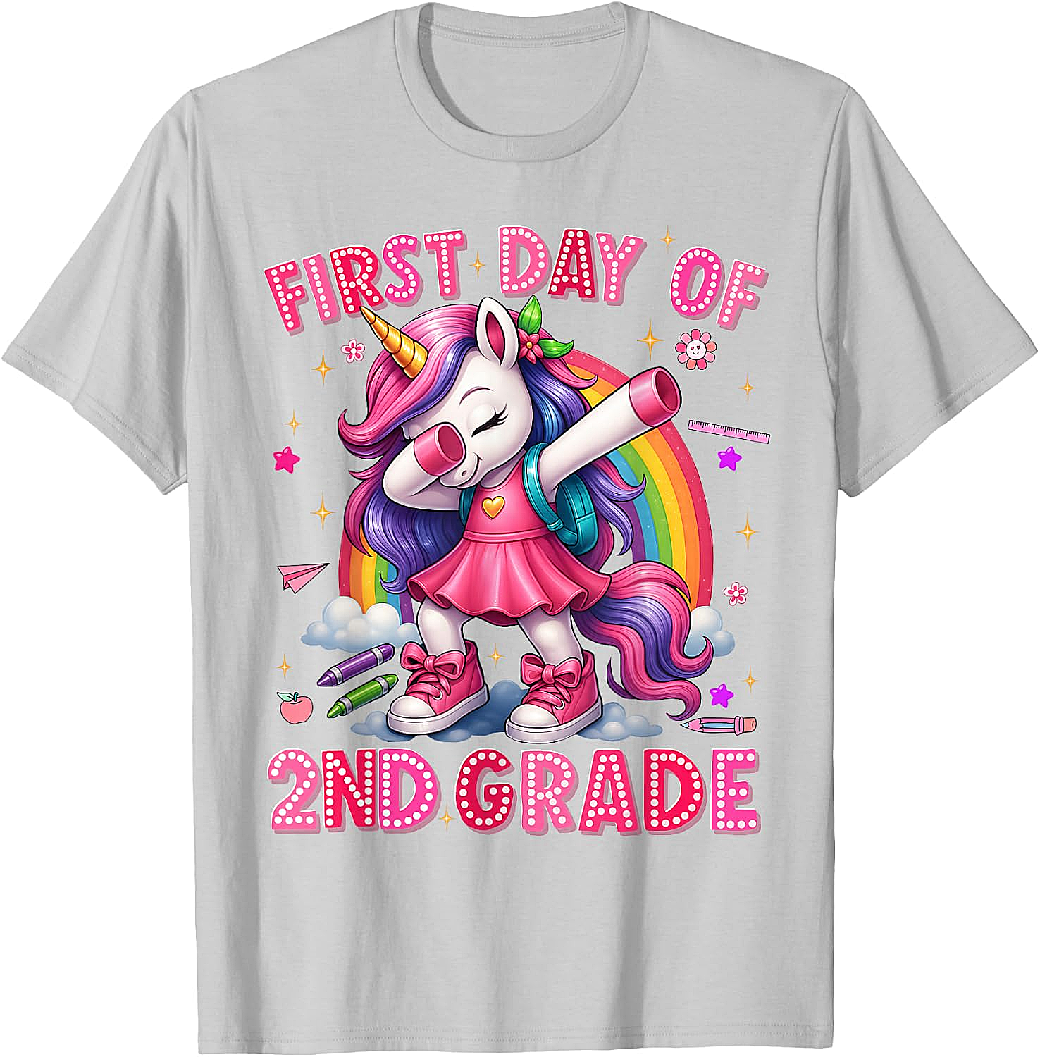 2nd Grade Unicorn Back to School T-Shirt Girls Outfits