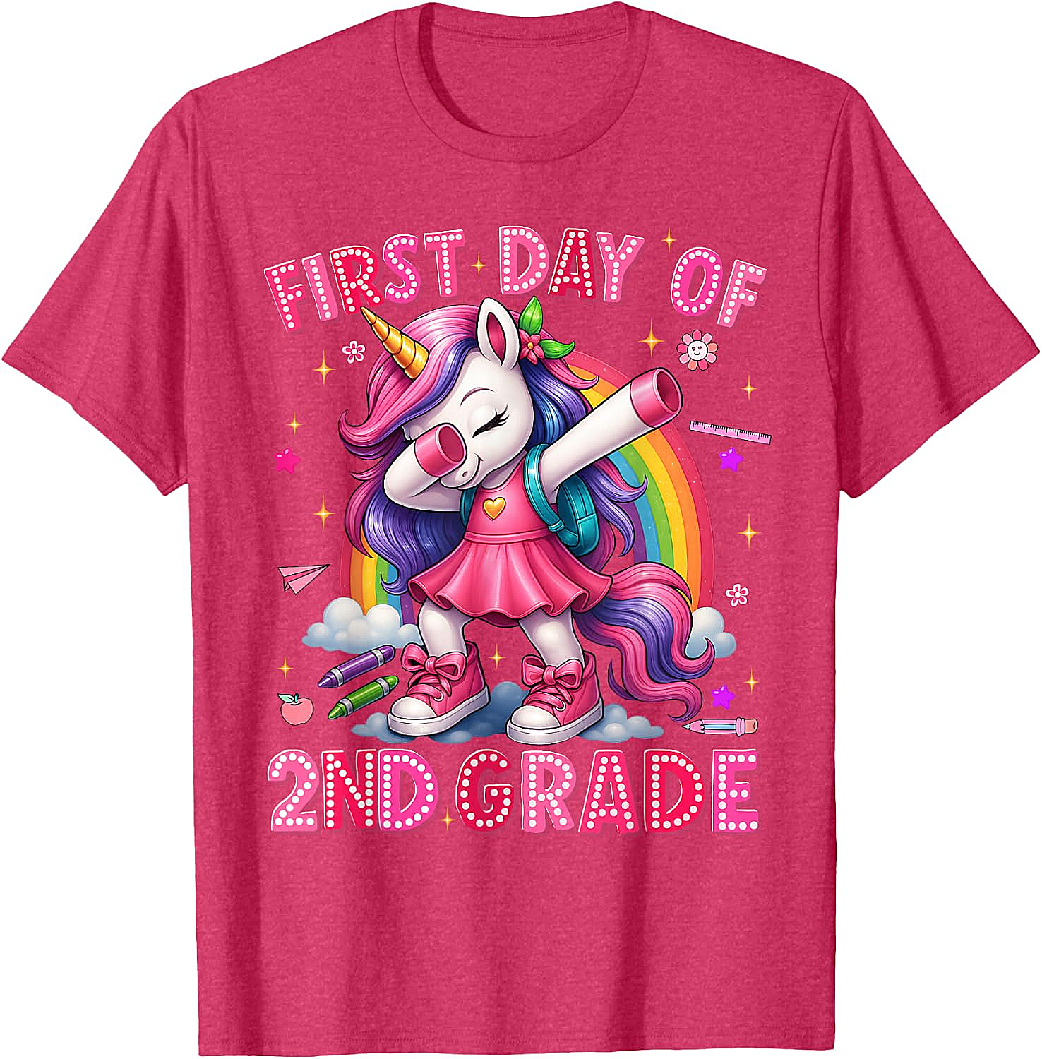 2nd Grade Unicorn Back to School T-Shirt Girls Outfits